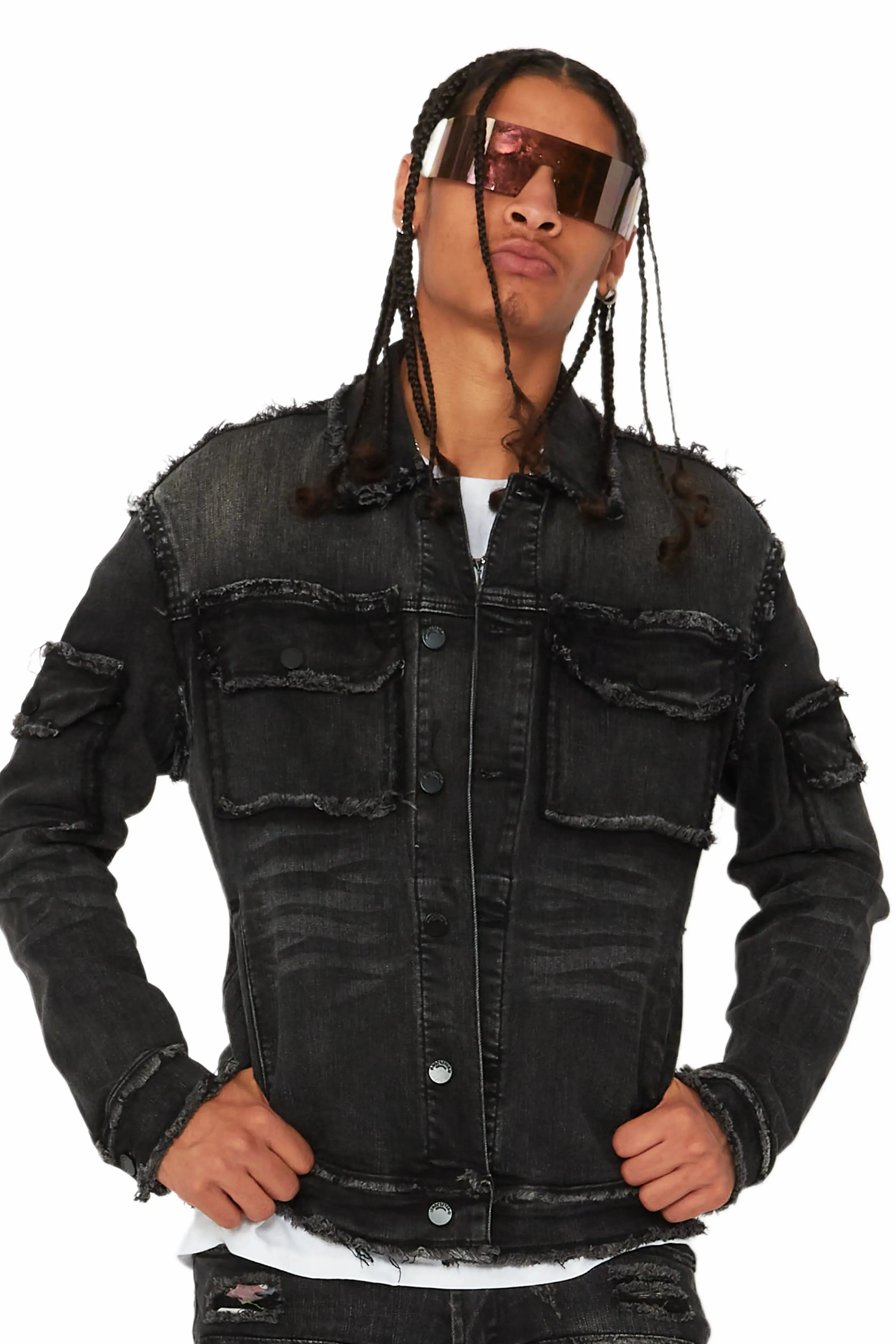 Tyrell Grey Wash Jean Jacket sold by Rockstar Original product image thumbnail 5