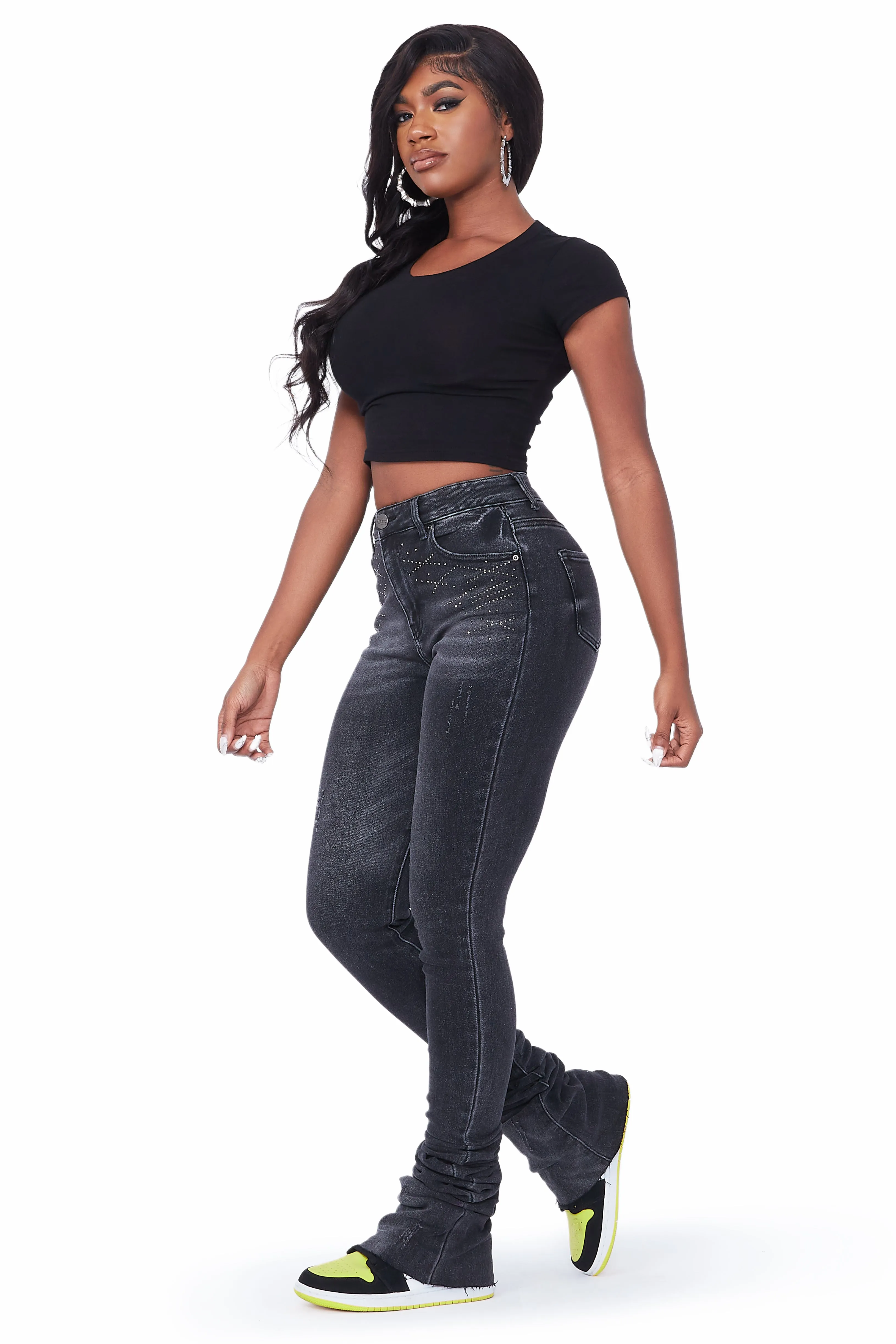 Jayleen Black Super Stacked Jean sold by Rockstar Original product image thumbnail 3