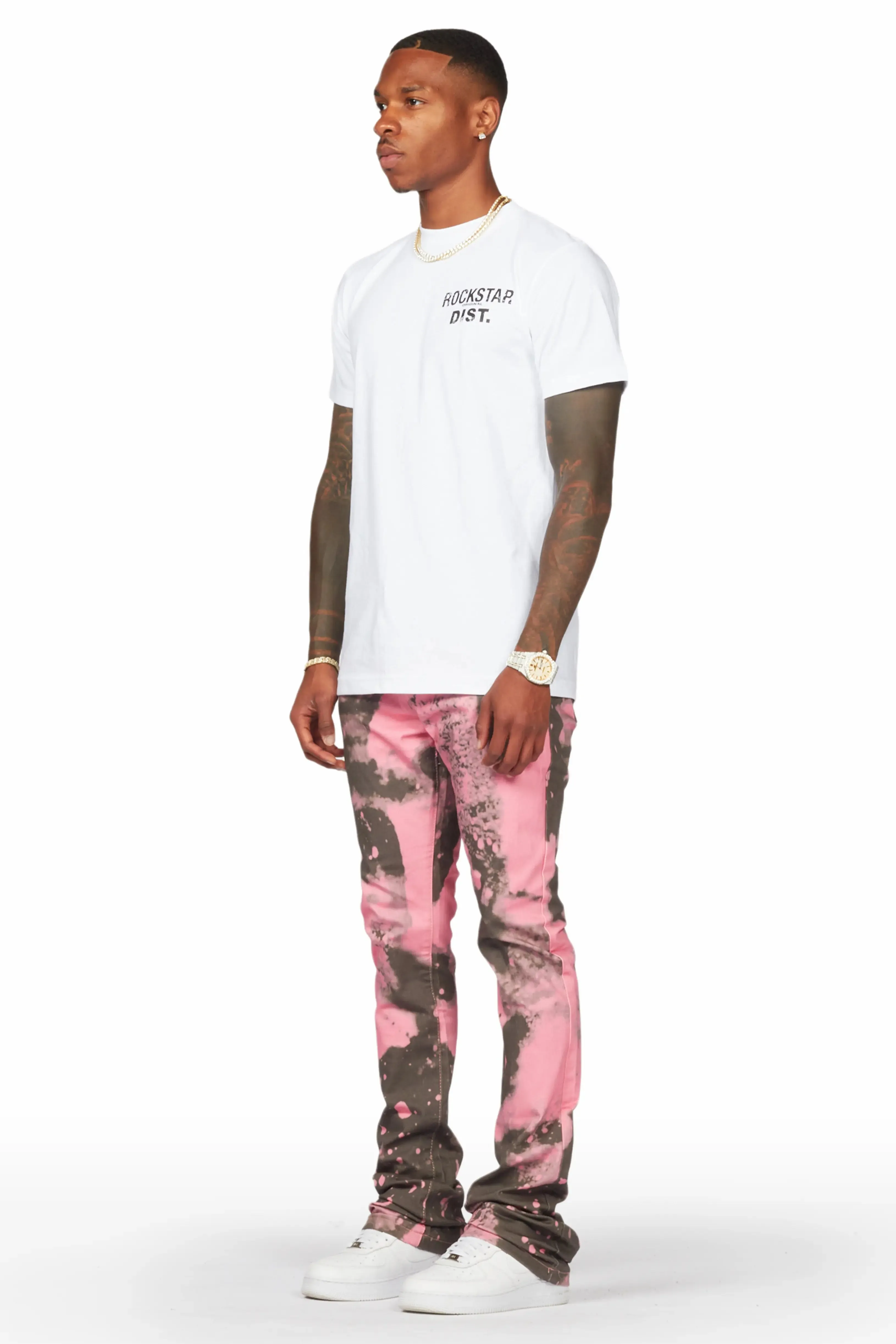 Alam Pink Stacked Flare Pant sold by Rockstar Original product image thumbnail 4