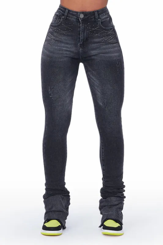 Jayleen Black Super Stacked Jean sold by Rockstar Original