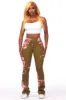 Curtia Olive Painted Stacked Flare Jean sold by Rockstar Original