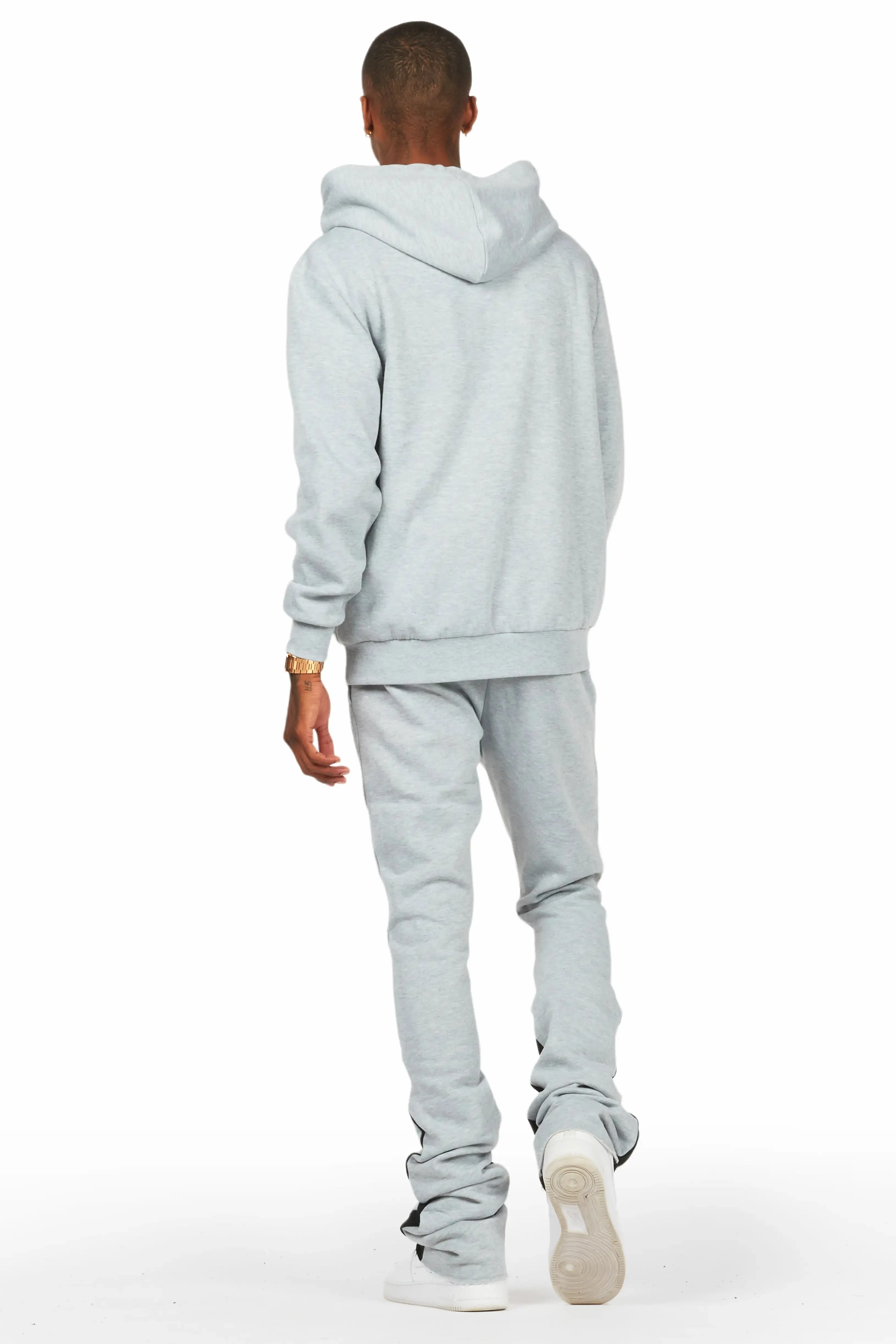 Jaco Heather Grey Hoodie/Super Stacked Flare Pant Track Set sold by Rockstar Original product image thumbnail 3