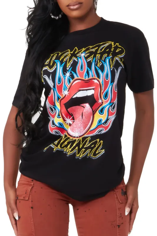 Just A Taste Black Oversized Tee sold by Rockstar Original