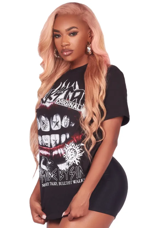 Caliyah Black Oversized T-Shirt sold by Rockstar Original