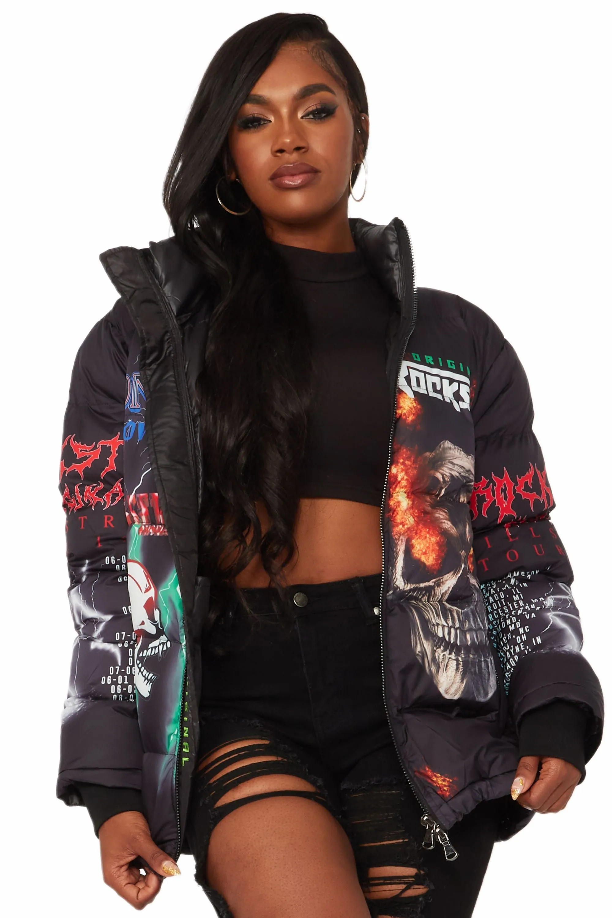 Baily Black Oversized Puffer Jacket sold by Rockstar Original product image thumbnail 5