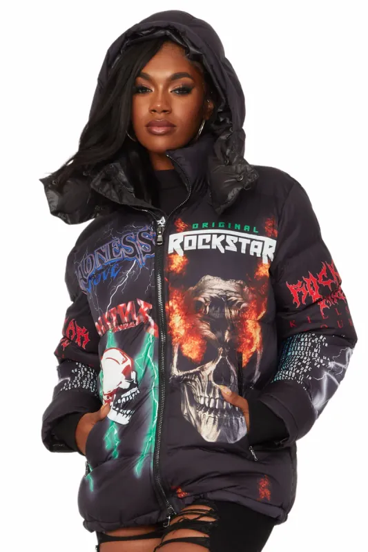 Baily Black Oversized Puffer Jacket sold by Rockstar Original