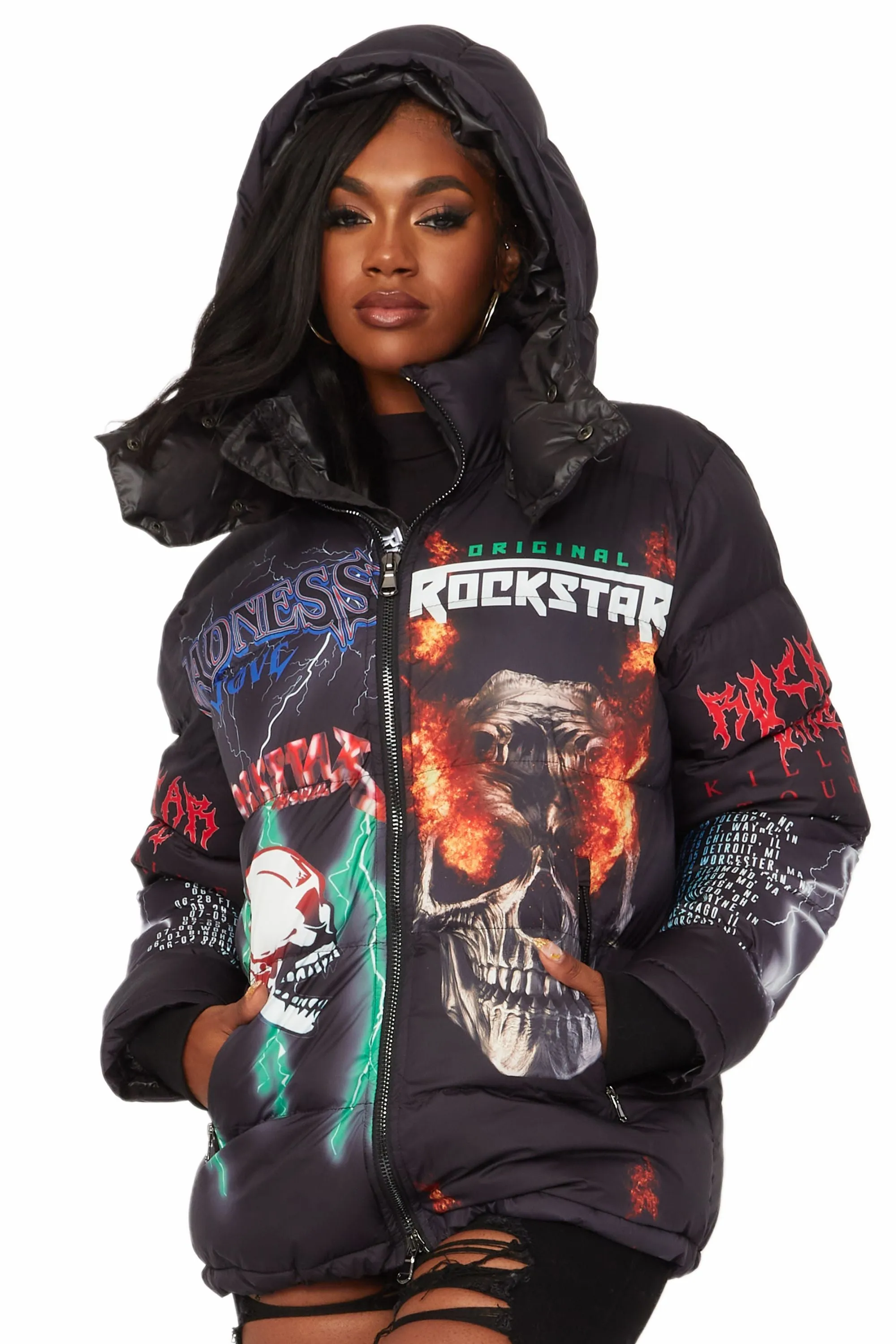 Baily Black Oversized Puffer Jacket sold by Rockstar Original