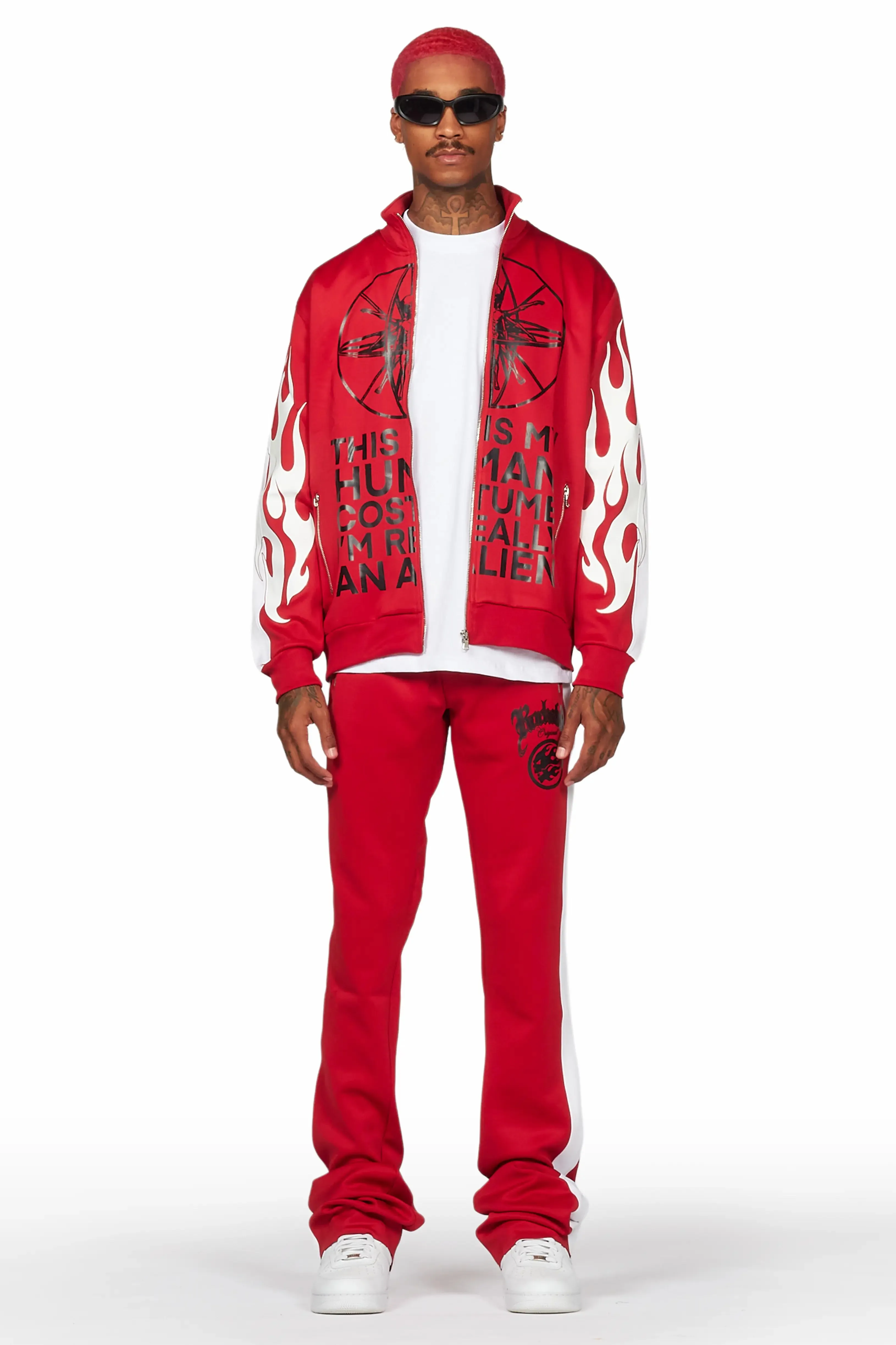 Galyn Red Tricot Super Stacked Track Set sold by Rockstar Original product image thumbnail 2