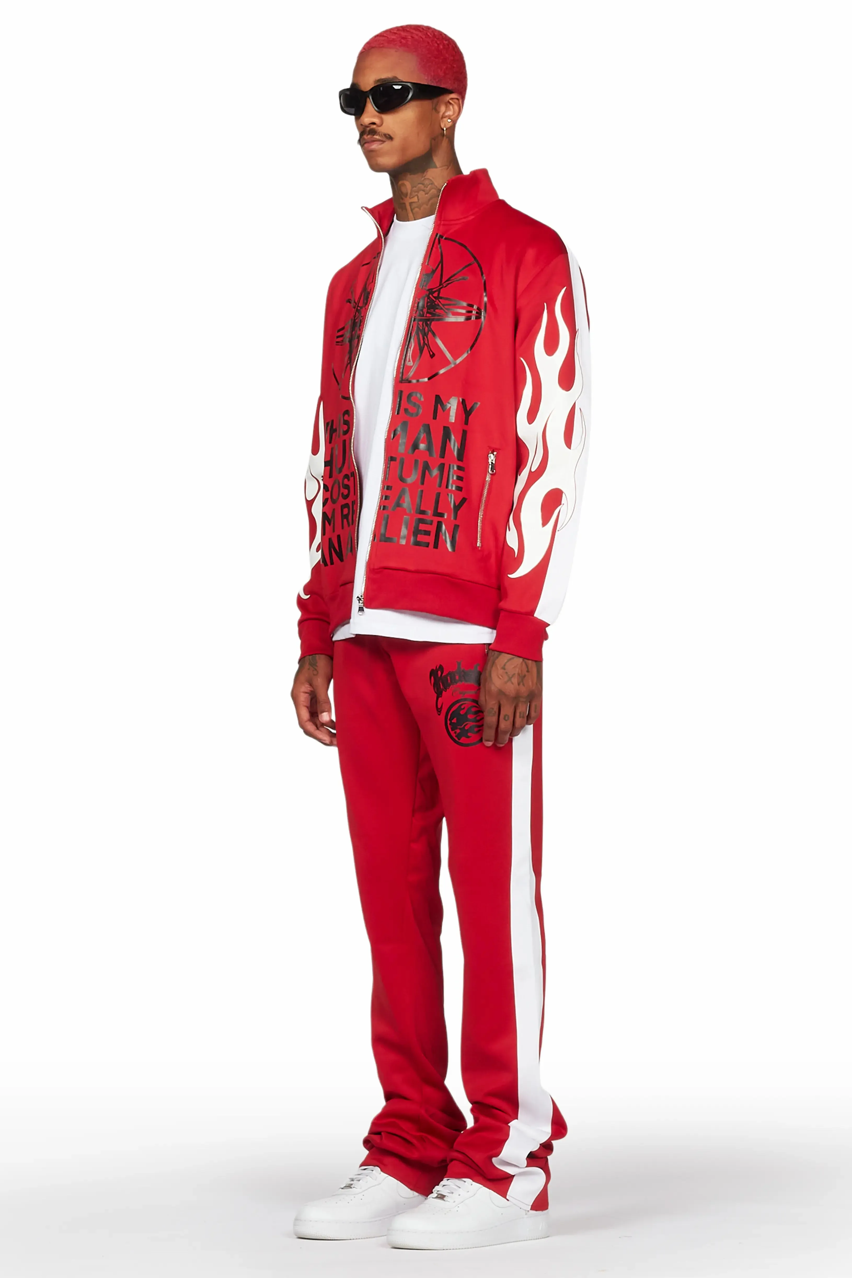 Galyn Red Tricot Super Stacked Track Set sold by Rockstar Original product image thumbnail 5