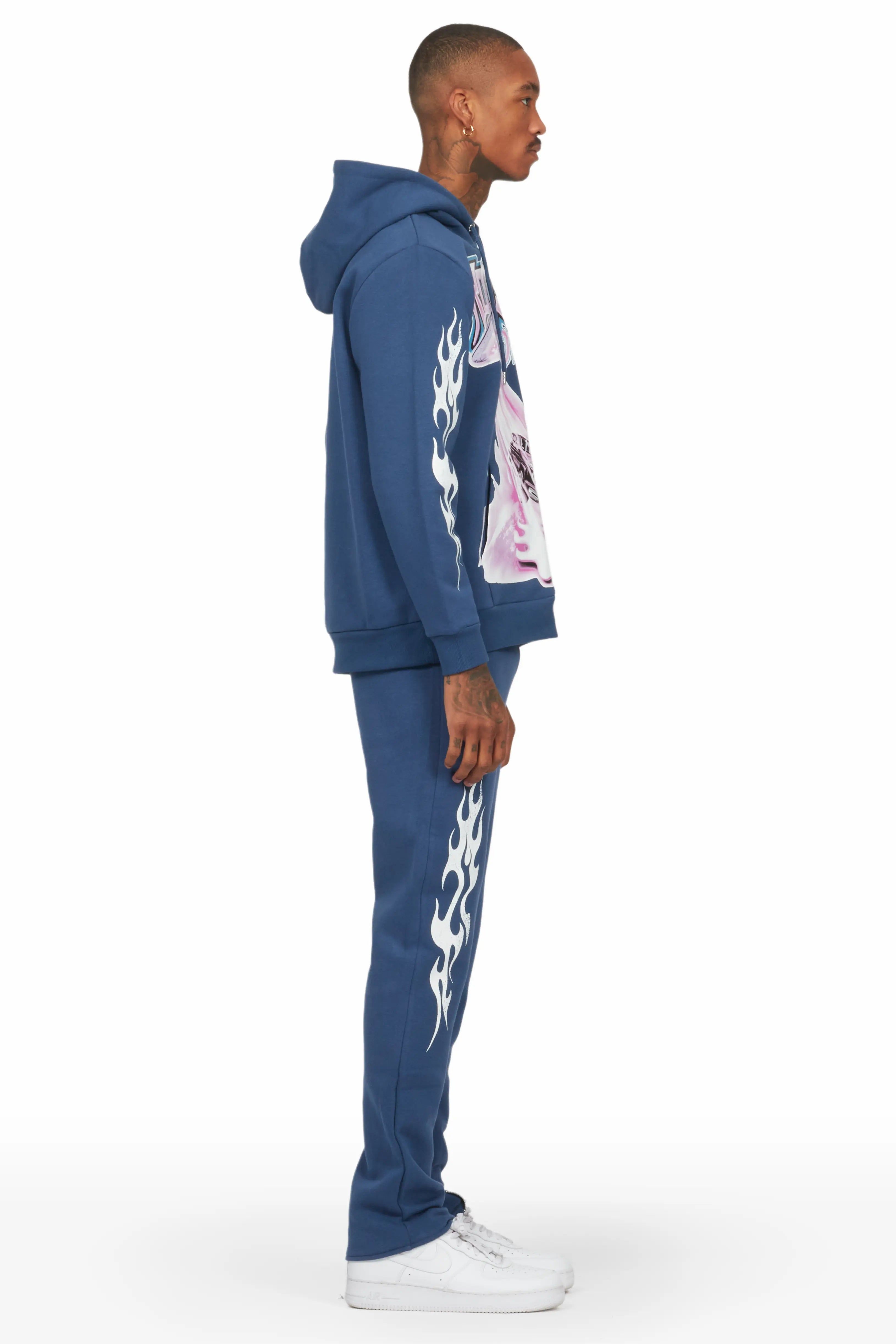 Darwin Navy Slim Fit Track Set sold by Rockstar Original product image thumbnail 4