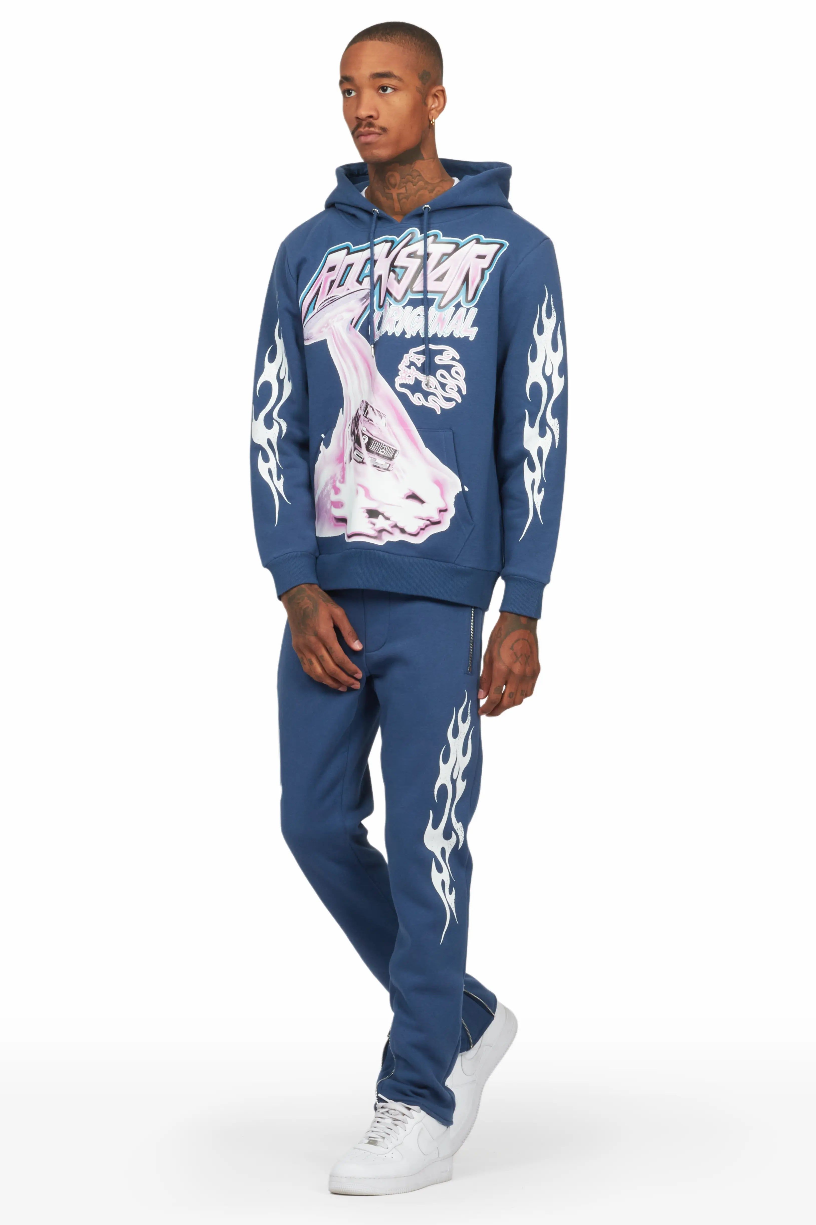 Darwin Navy Slim Fit Track Set sold by Rockstar Original product image thumbnail 3