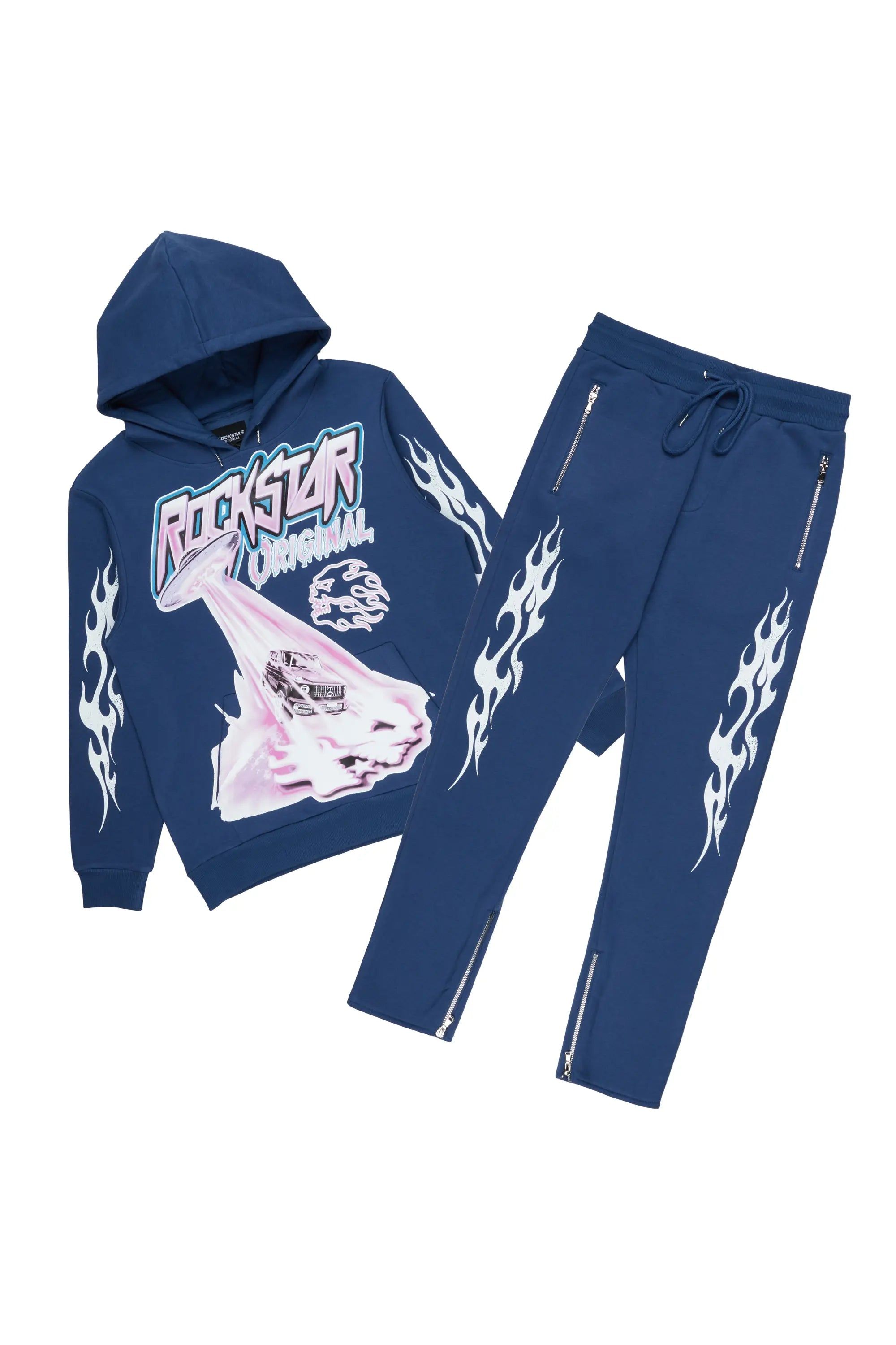 Darwin Navy Slim Fit Track Set sold by Rockstar Original product image thumbnail 2