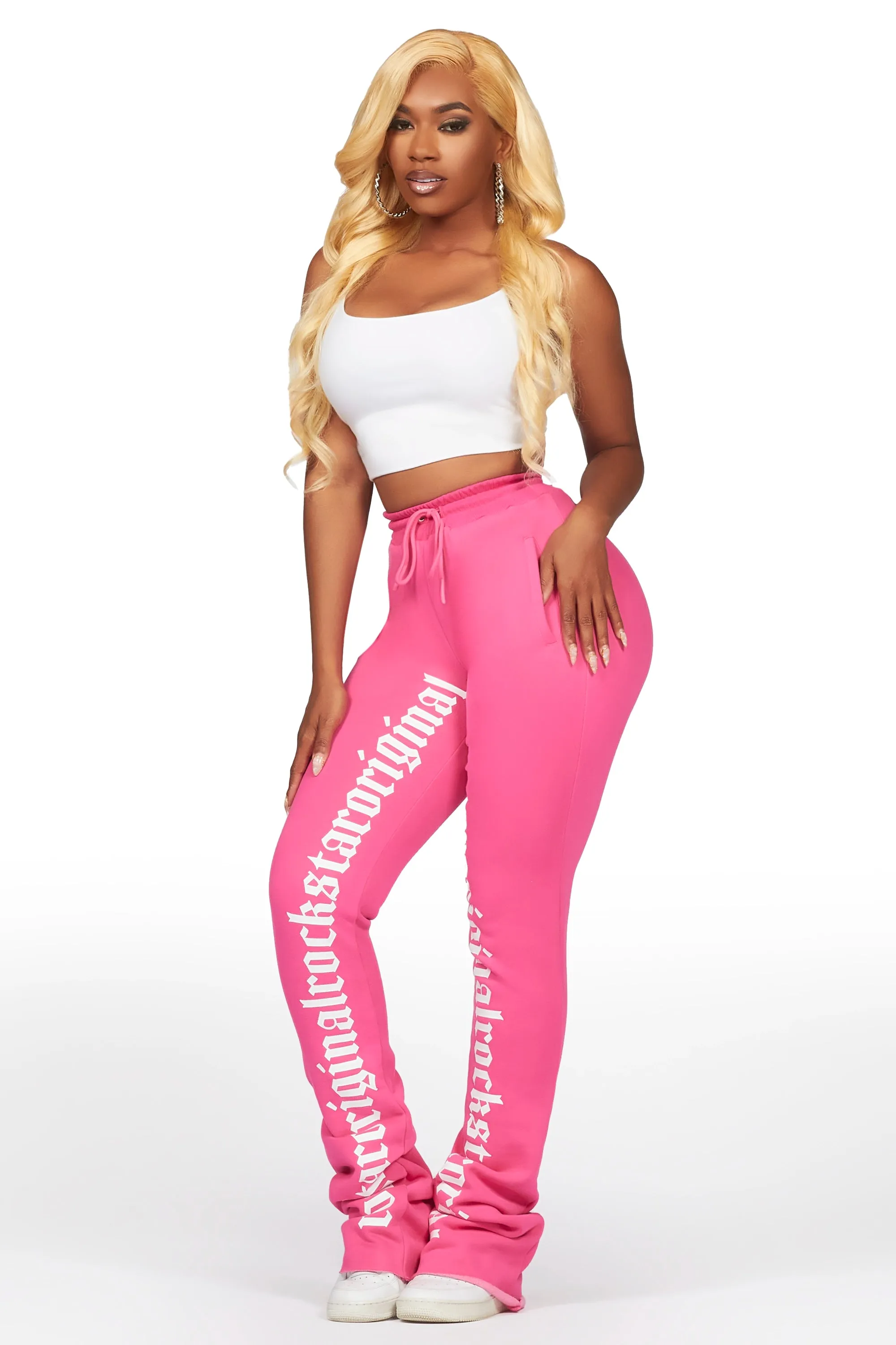 Blakely Hot Pink Super Stacked Pant sold by Rockstar Original product image thumbnail 2