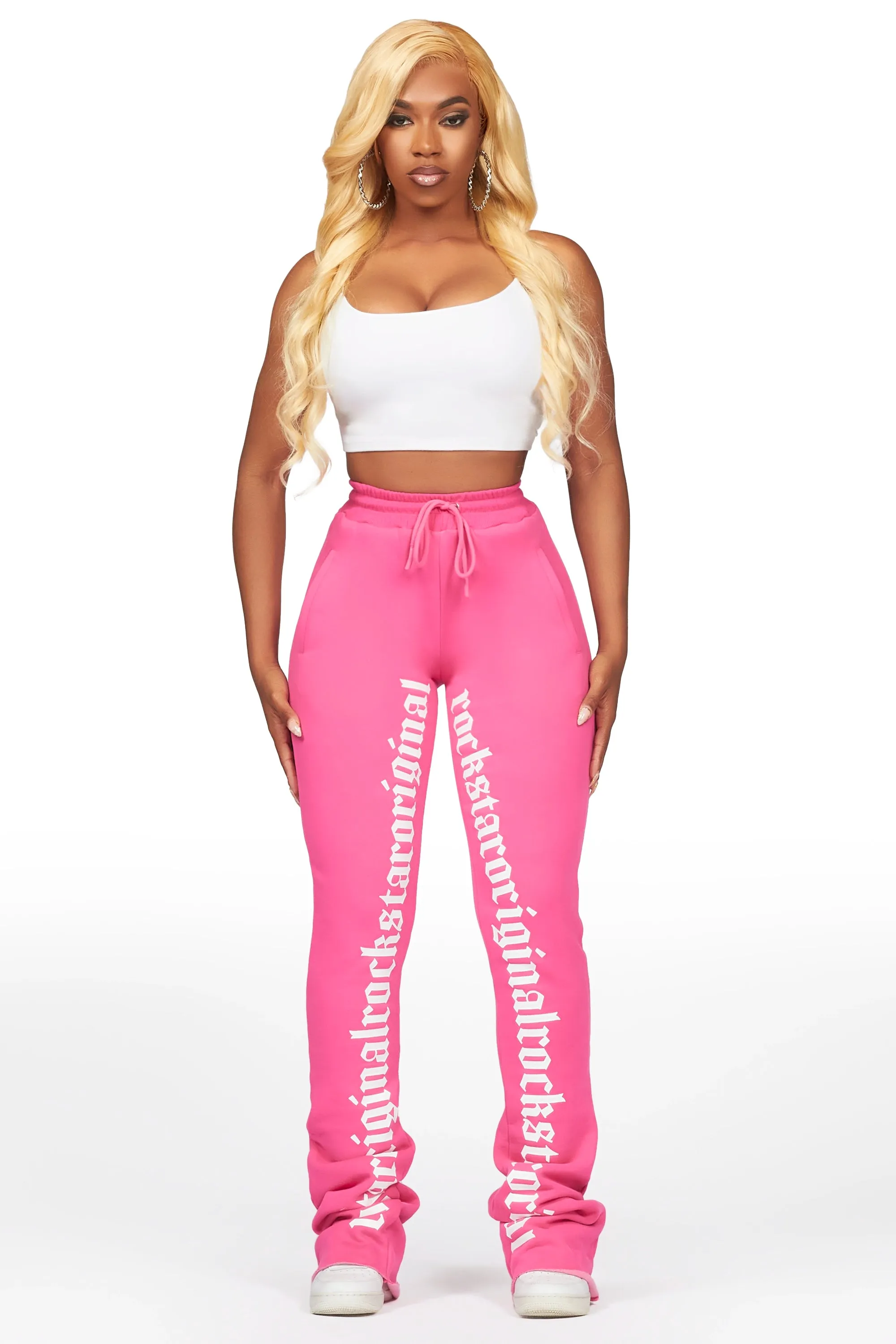 Blakely Hot Pink Super Stacked Pant sold by Rockstar Original product image thumbnail 4