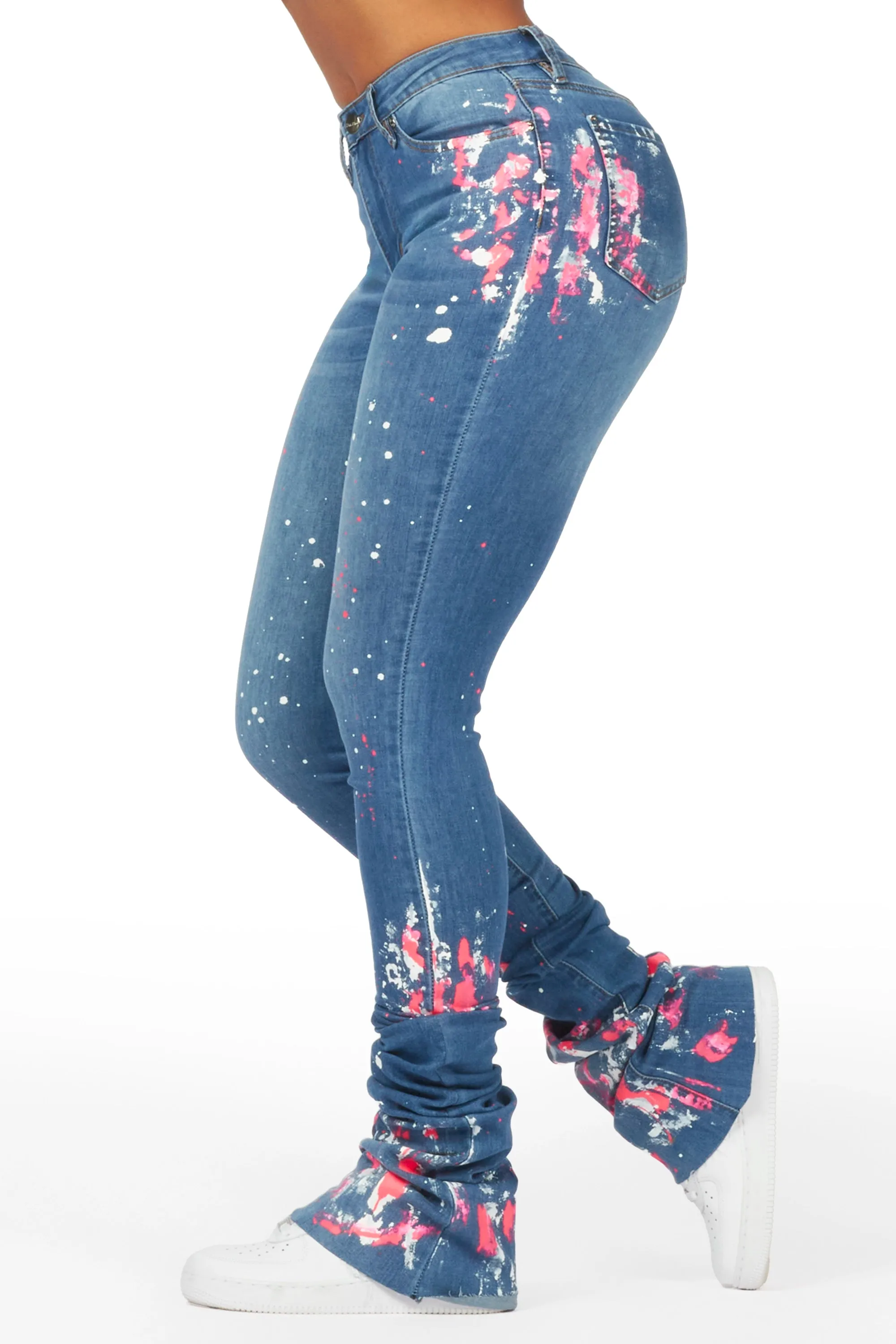 Tyshia Med. Wash Painted Super Stacked Jean sold by Rockstar Original product image thumbnail 4