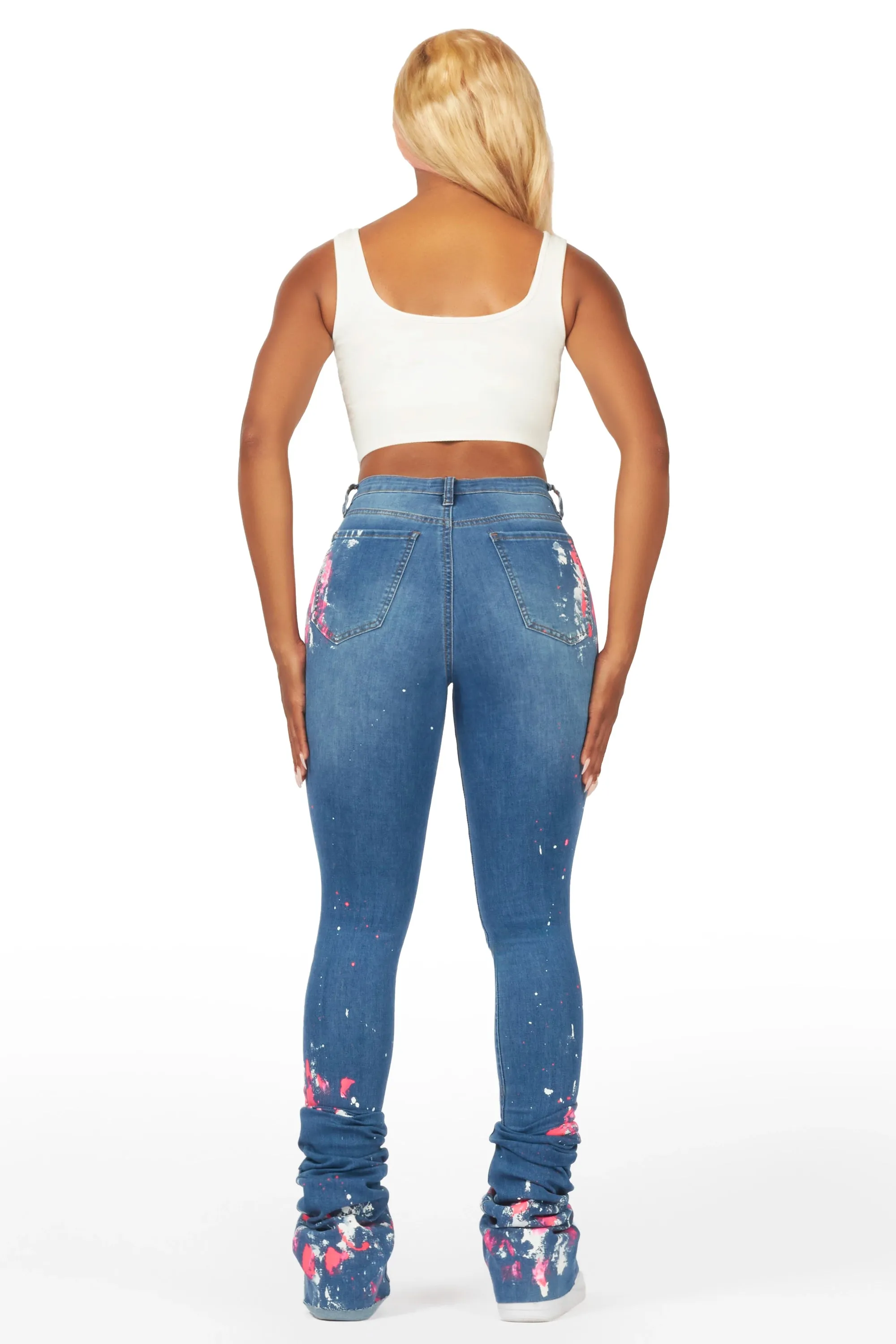 Tyshia Med. Wash Painted Super Stacked Jean | Parallel