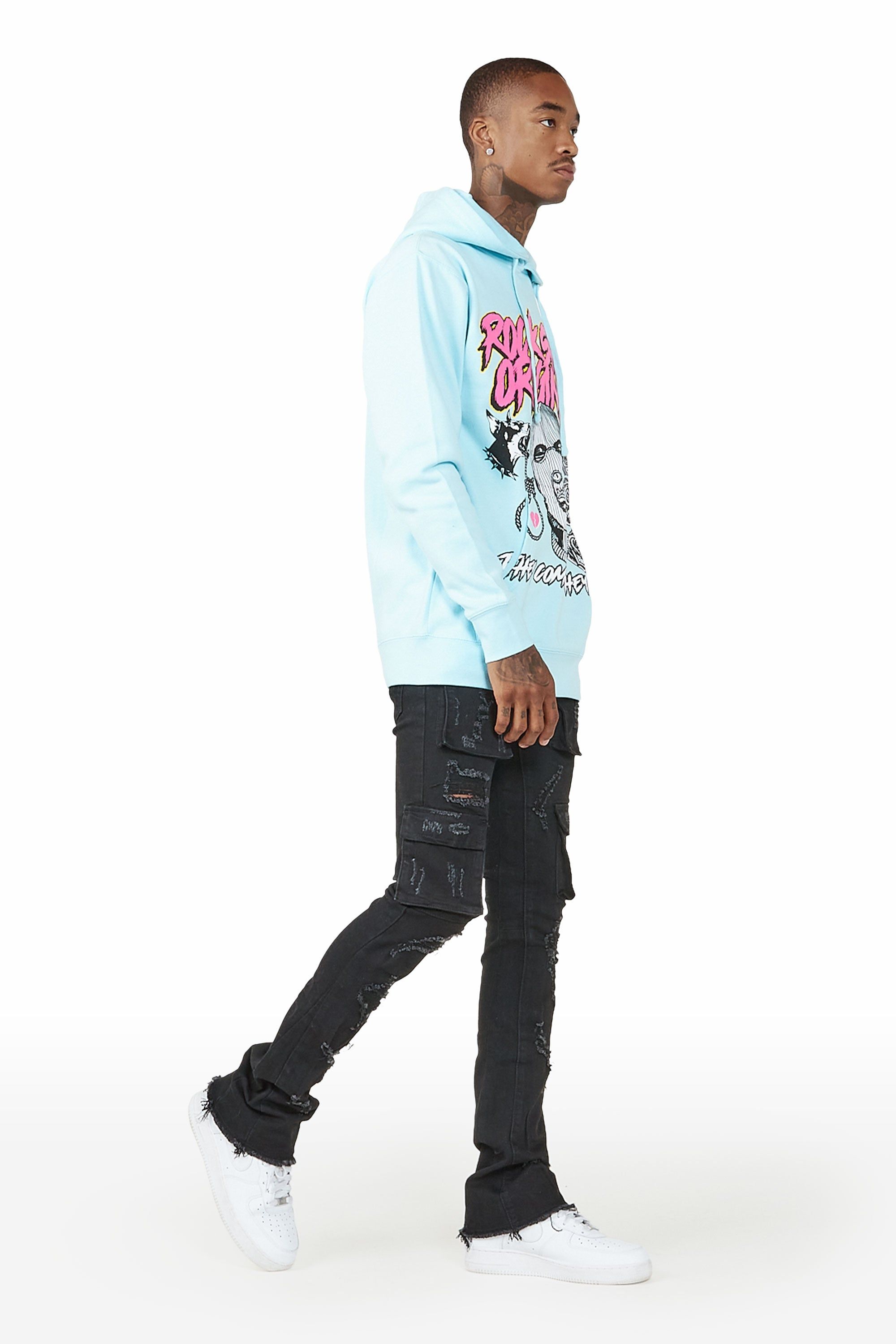 Zaid Black Stacked Flare Jean sold by Rockstar Original product image thumbnail 5