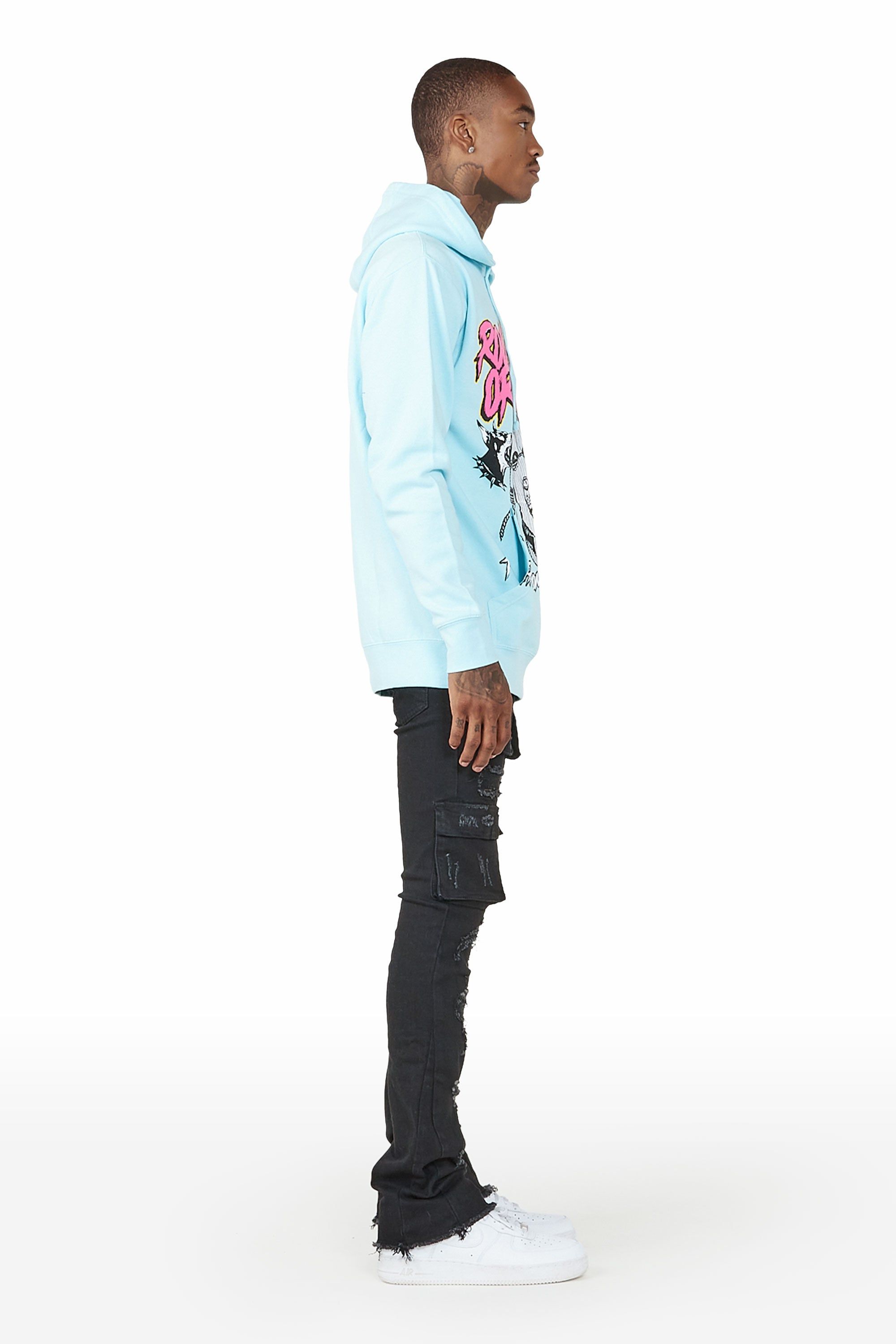 Zaid Black Stacked Flare Jean sold by Rockstar Original product image thumbnail 3