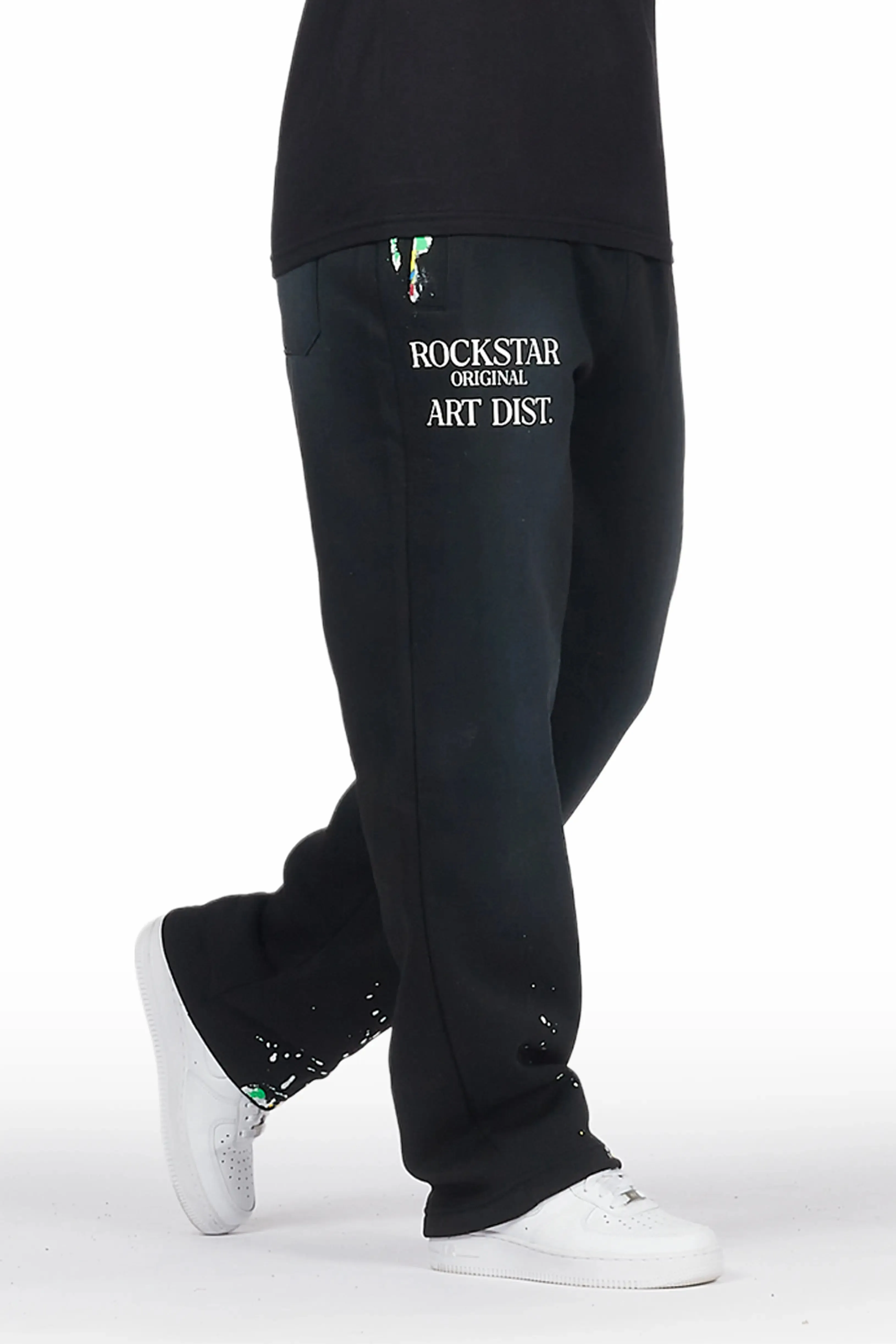 Alix Black Baggy Fit Sweatpants sold by Rockstar Original