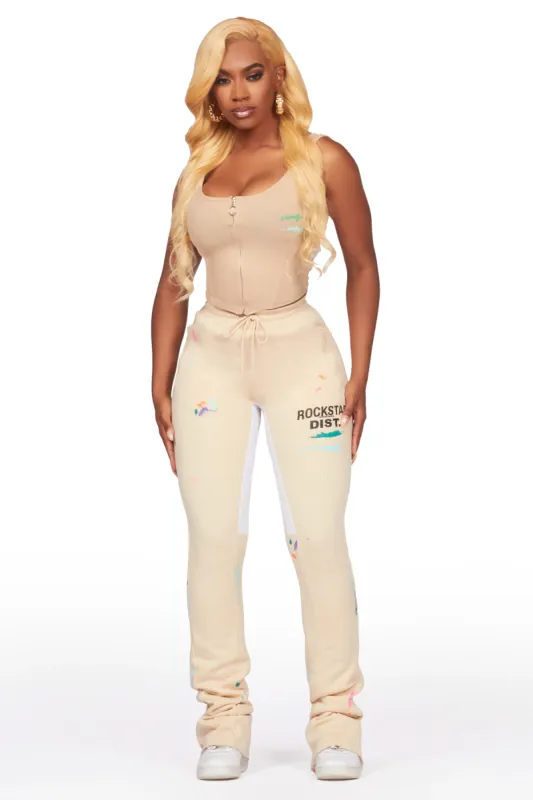 Brandee Beige Corset Super Stacked Trackset sold by Rockstar Original