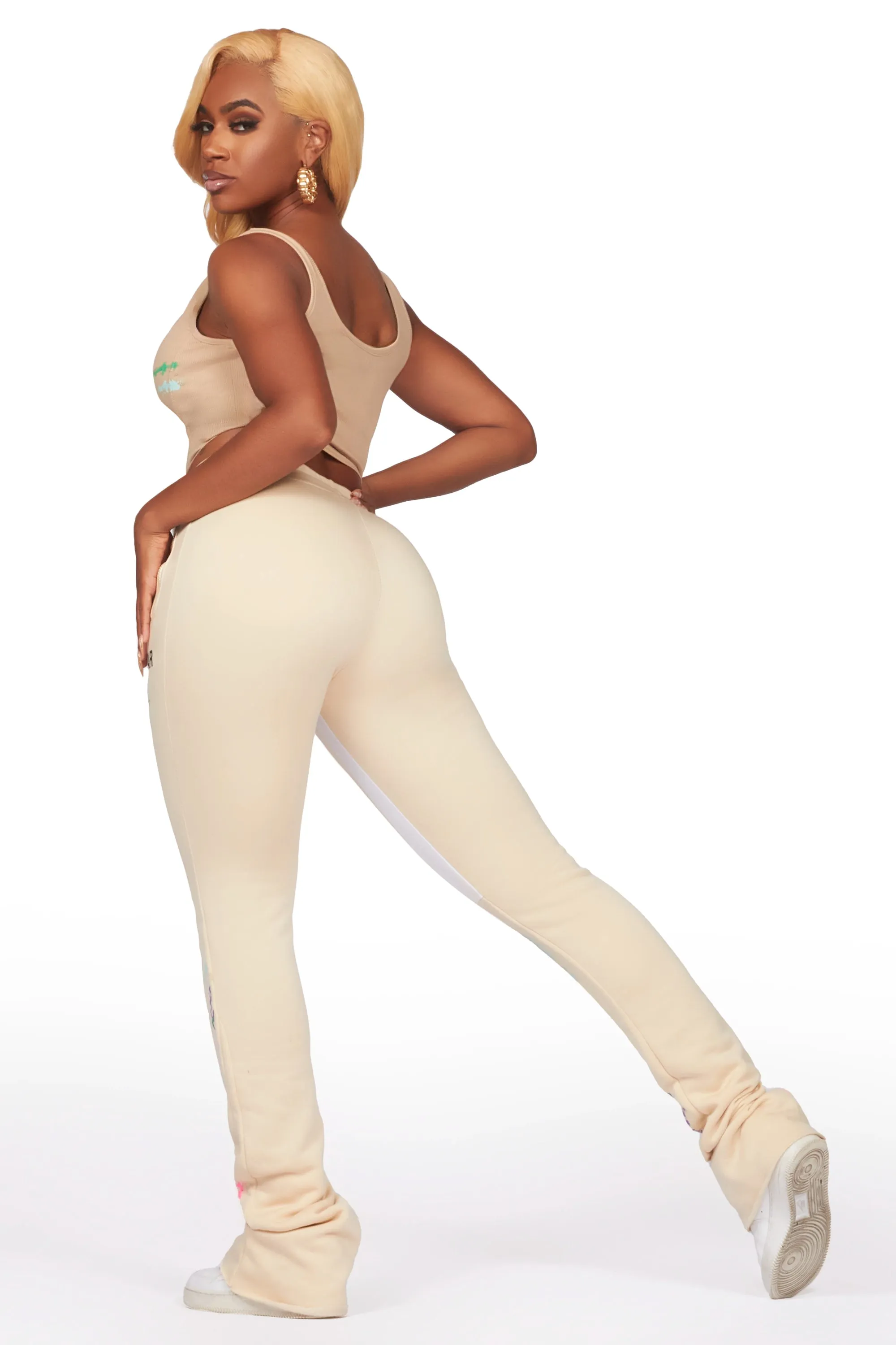 Brandee Beige Corset Super Stacked Trackset sold by Rockstar Original product image thumbnail 5