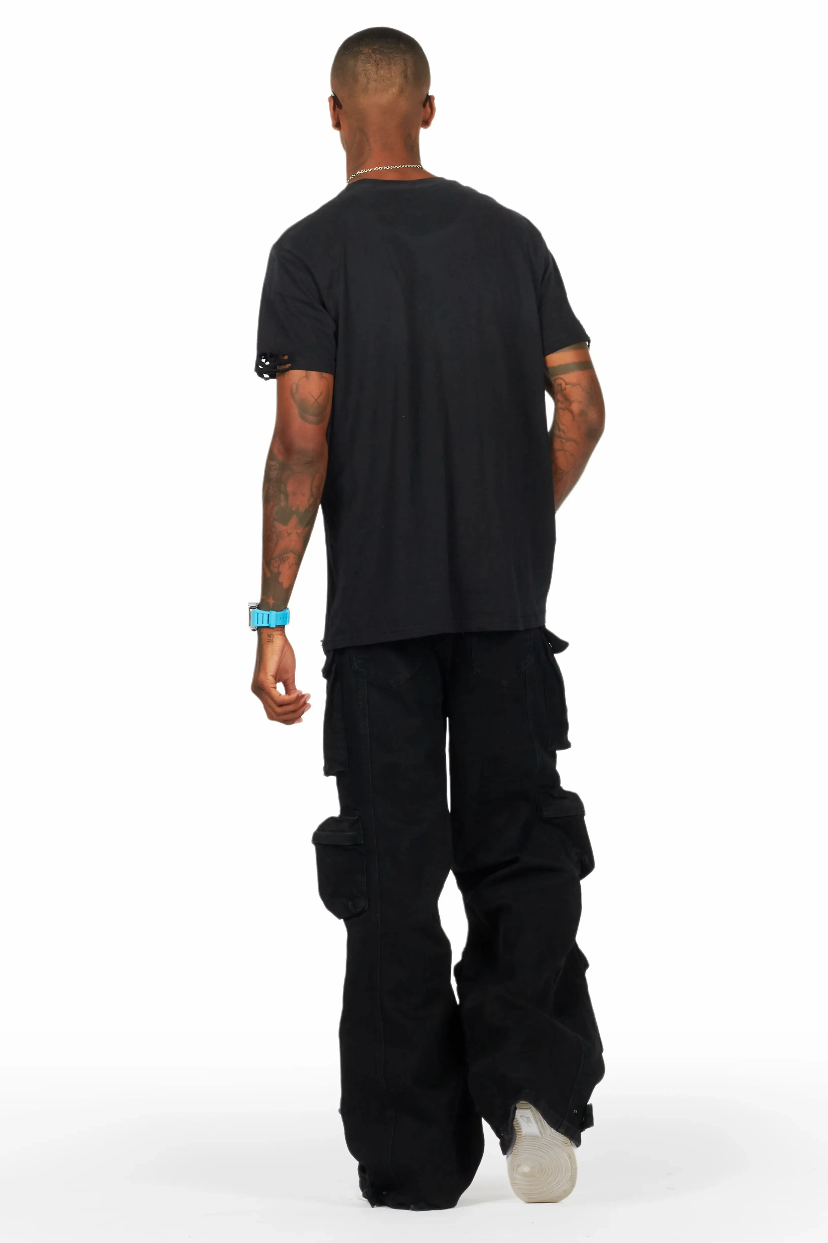 Mahesh Black Baggy Cargo Jean sold by Rockstar Original product image thumbnail 5