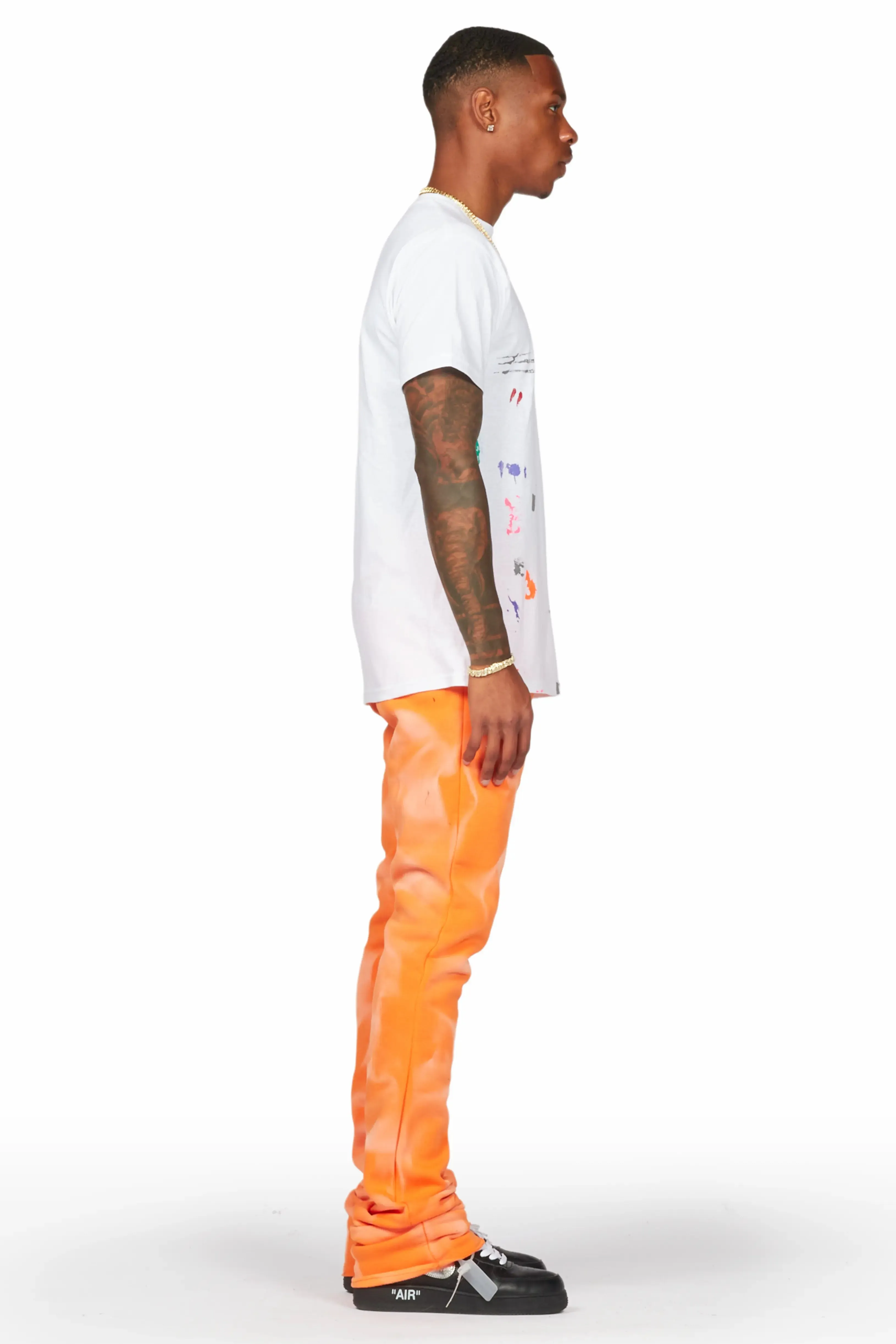 Mallor Orange Graphic Stacked Flare Pant sold by Rockstar Original product image thumbnail 5