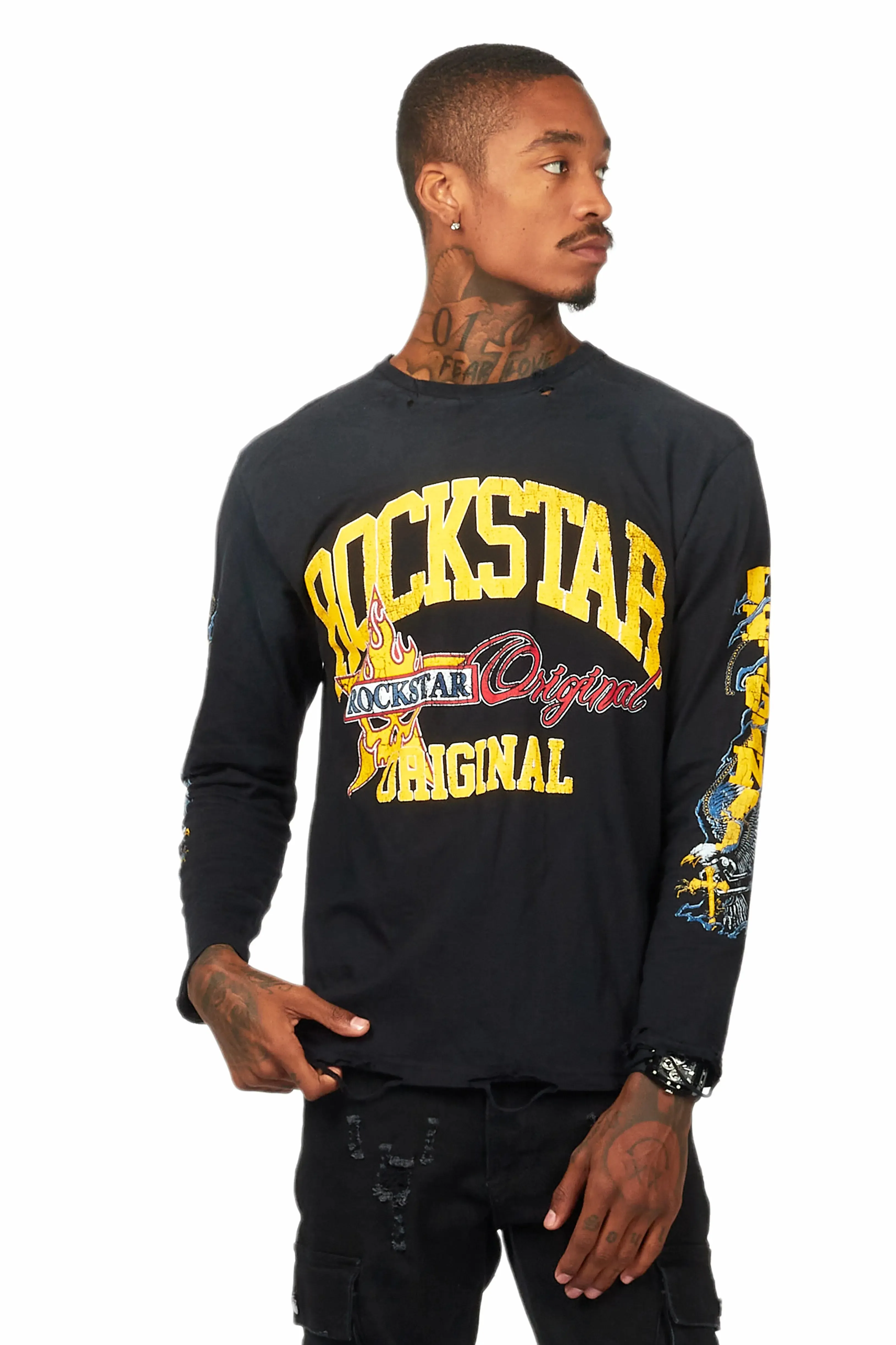 Eppy Black Long Sleeve Graphic T-Shirt sold by Rockstar Original product image thumbnail 2