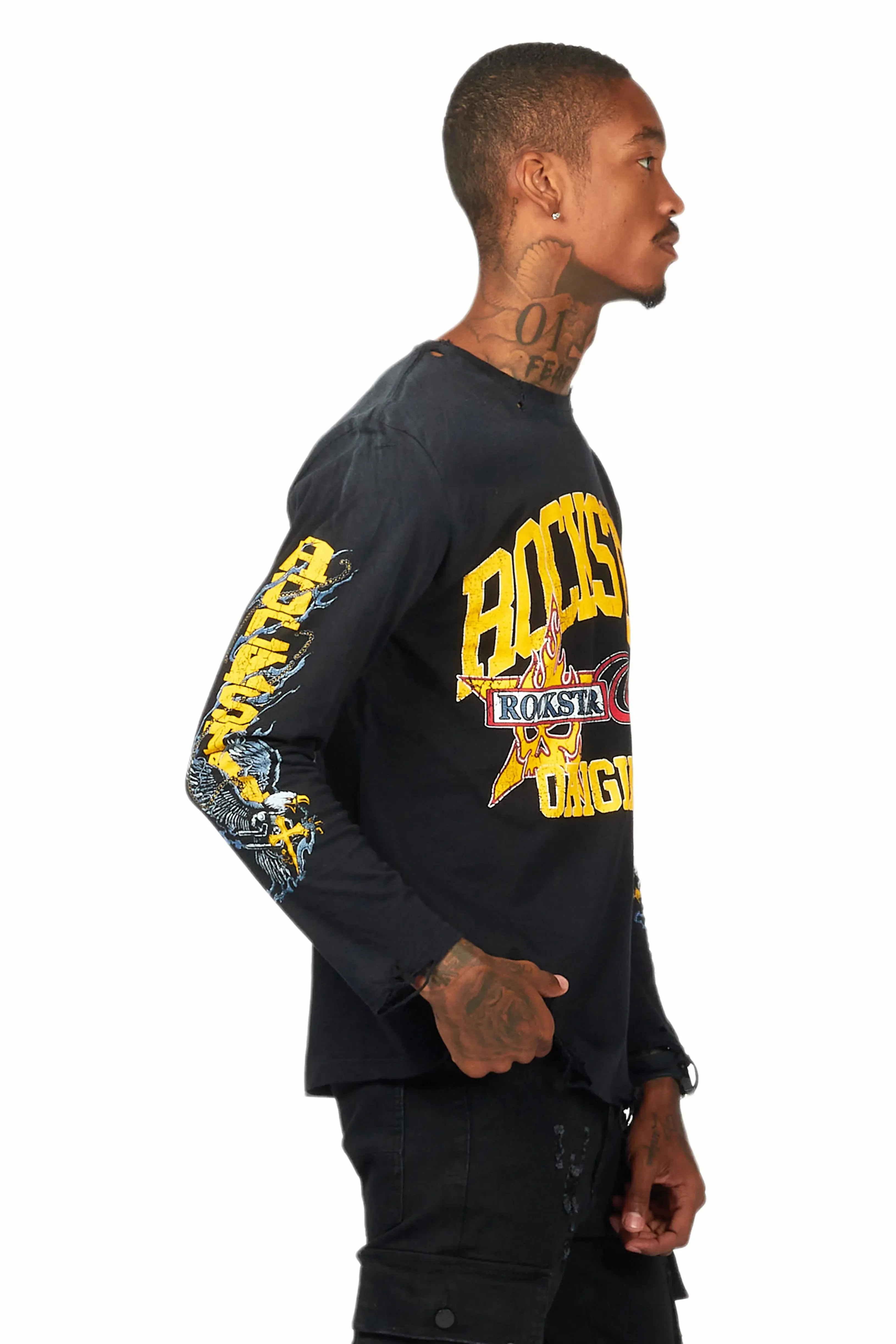 Eppy Black Long Sleeve Graphic T-Shirt sold by Rockstar Original product image thumbnail 3