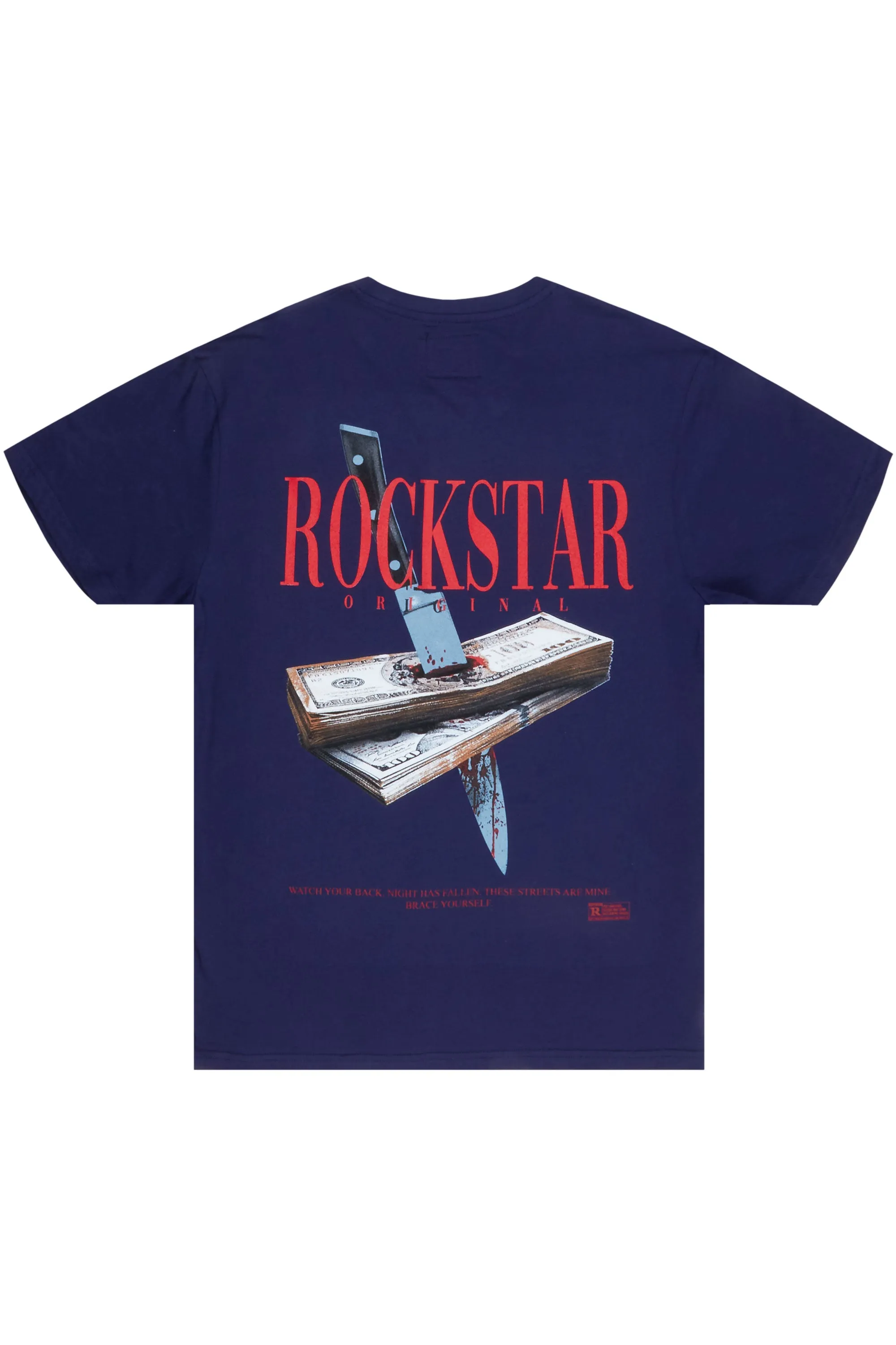 Dayte Nite Navy Graphic T-Shirt sold by Rockstar Original