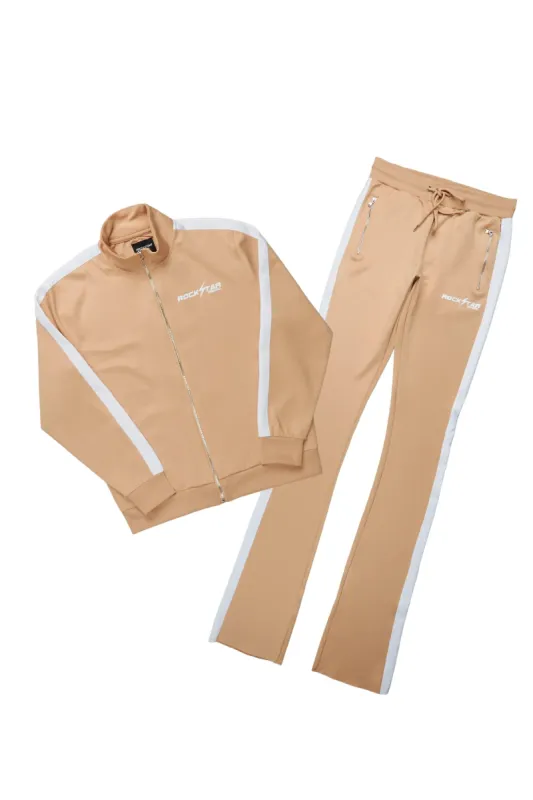 Thiago Beige Tricot Super Stacked Flare Track Set sold by Rockstar Original