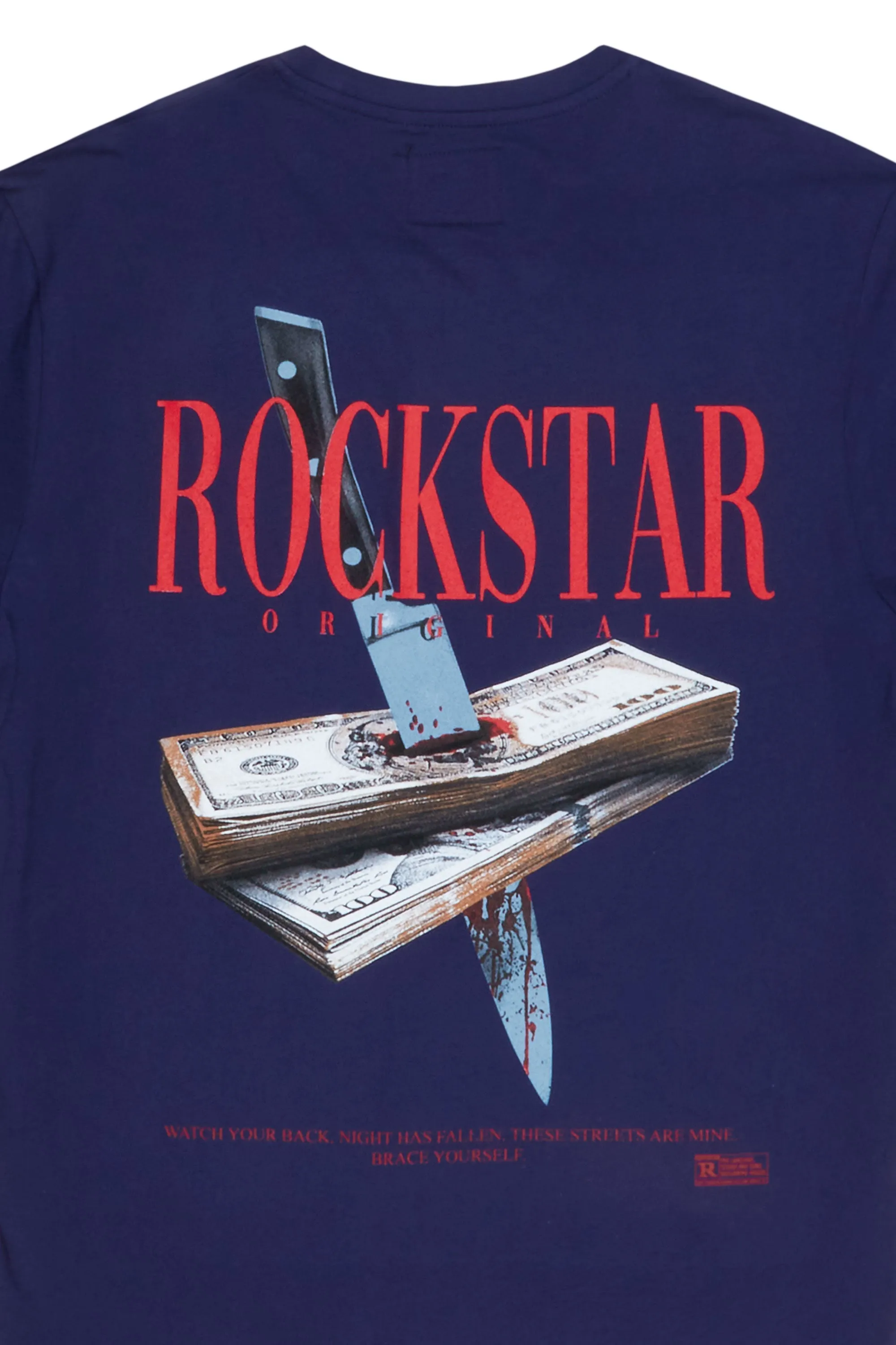 Dayte Nite Navy Graphic T-Shirt sold by Rockstar Original product image thumbnail 2