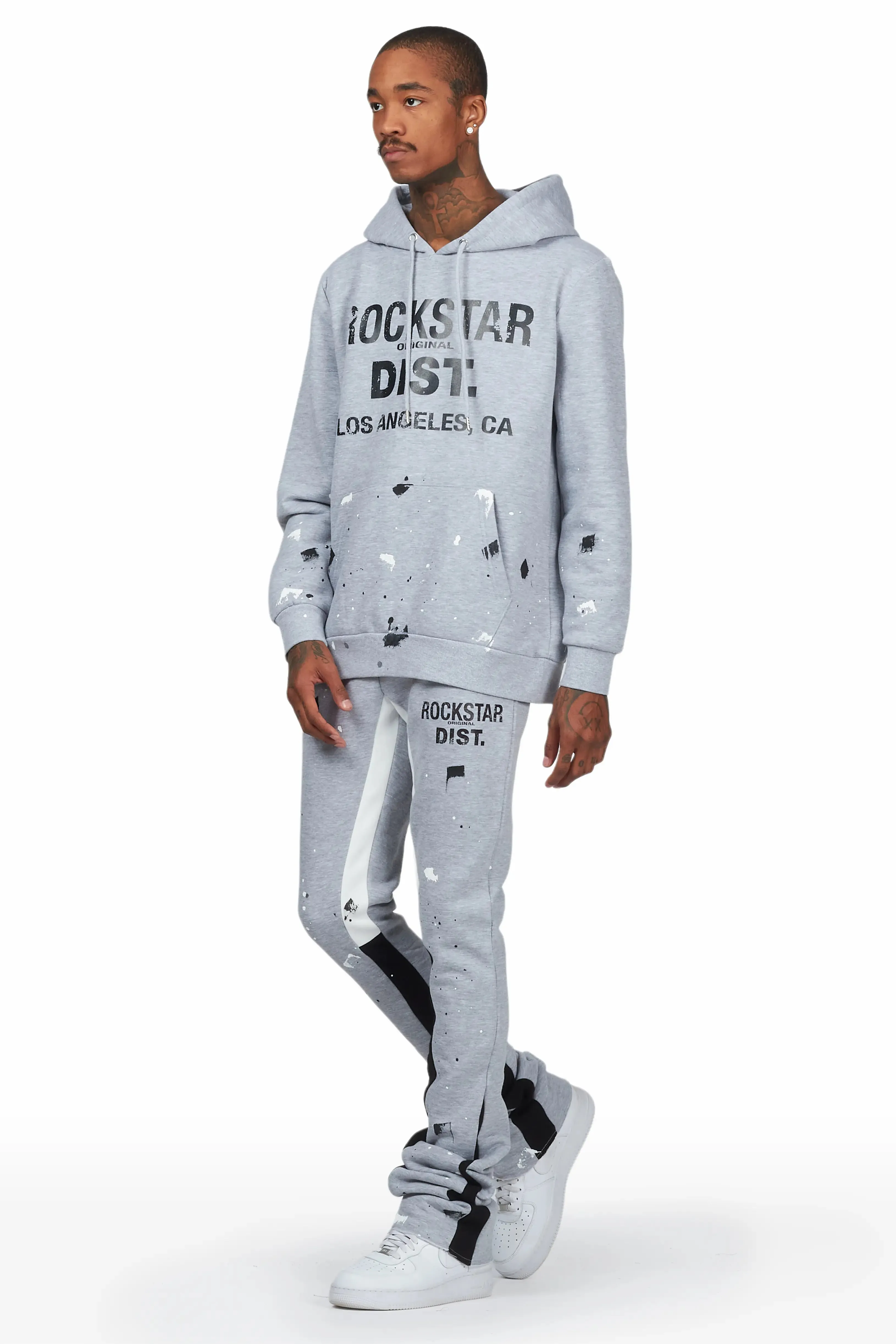 Scottie Grey/Black Hoodie Super Stacked Flare Track Set sold by Rockstar Original product image thumbnail 3