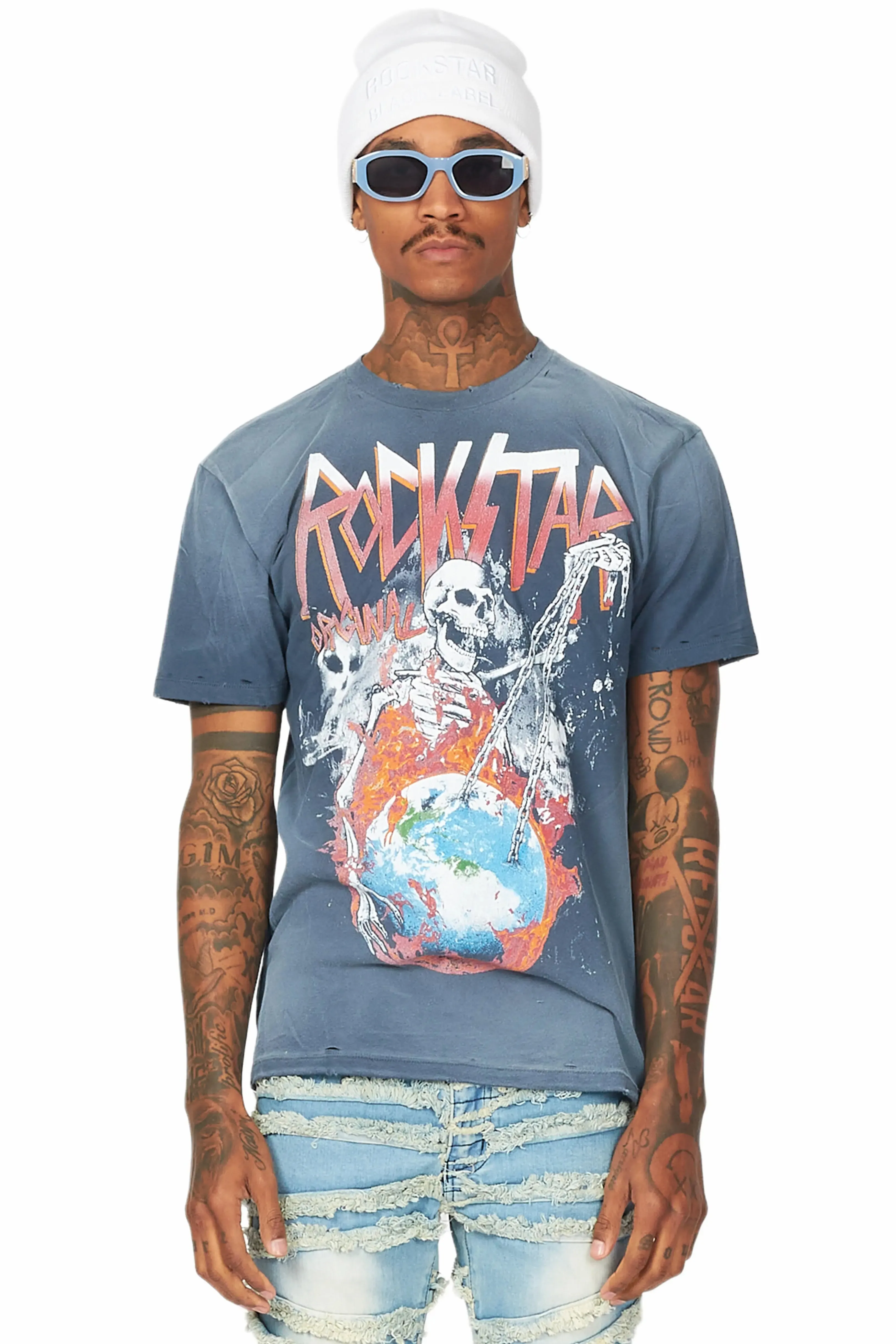Barrett Royal Blue Printed T-Shirt sold by Rockstar Original