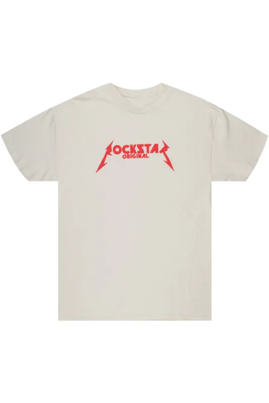 Diogo Printed T-Shirt- Natural/Red sold by Rockstar Original