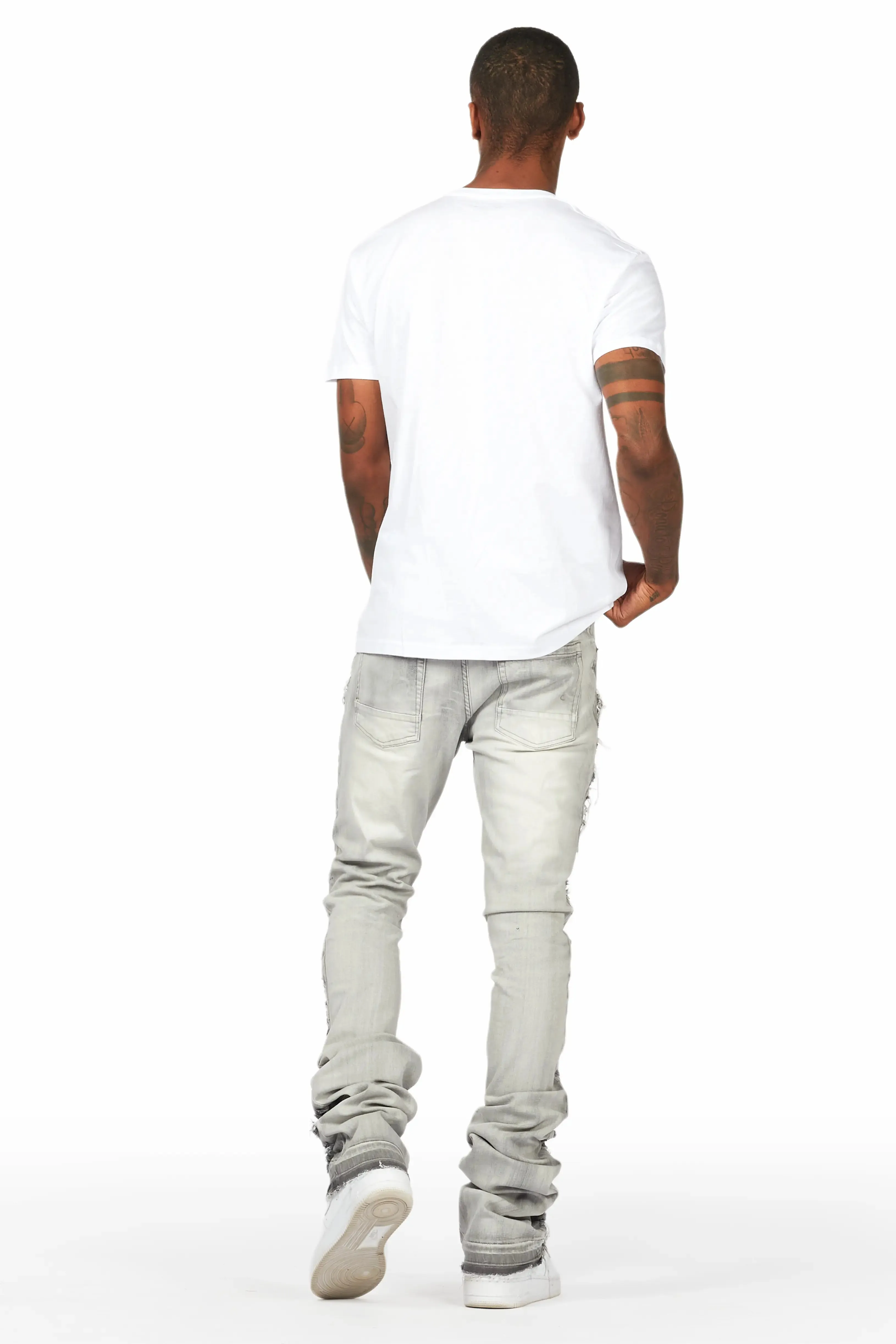 Frago White/Grey T-Shirt Stacked Flare Jean Bundle sold by Rockstar Original product image thumbnail 4
