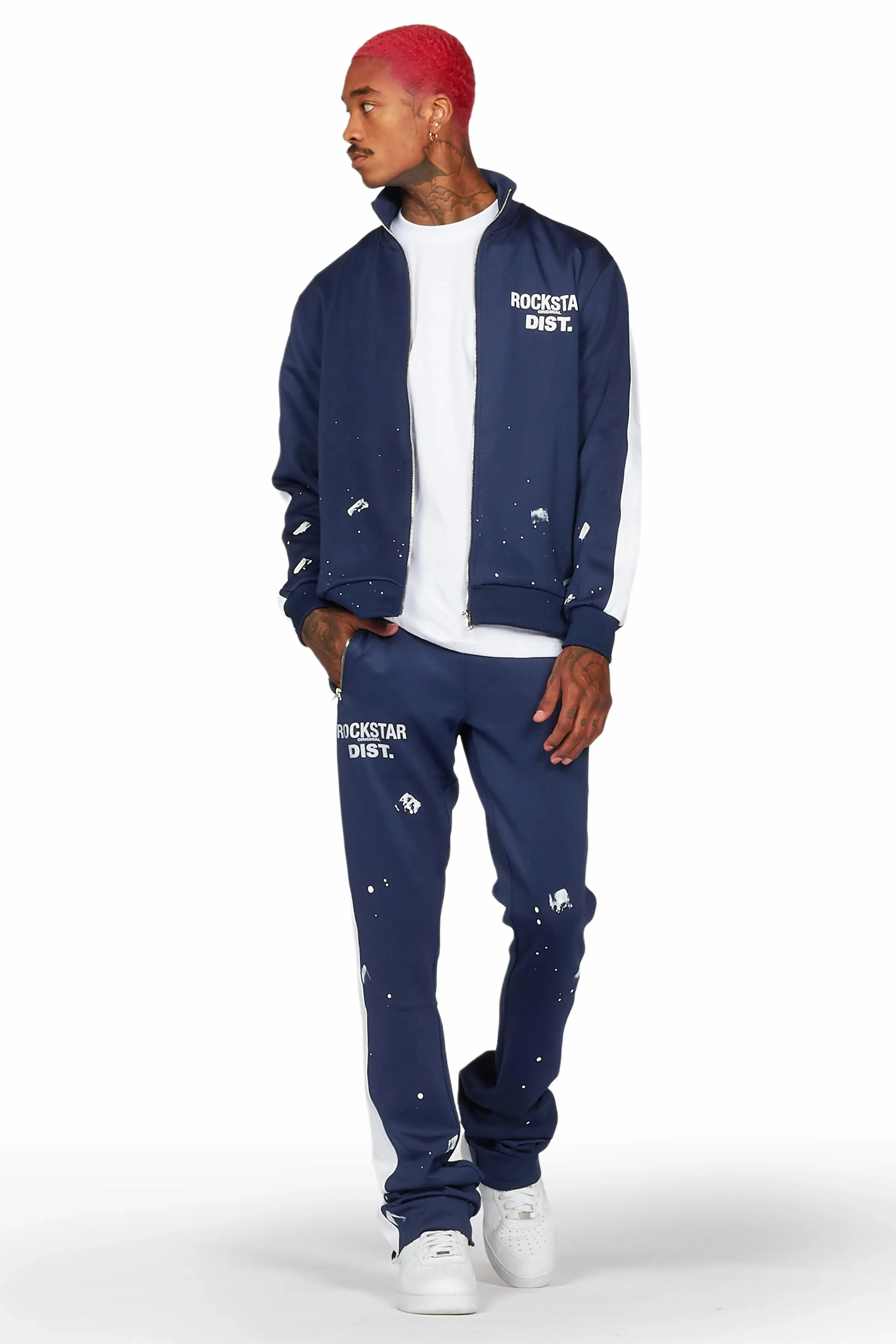 Raffer Navy Super Stacked Tricot Track Set sold by Rockstar Original