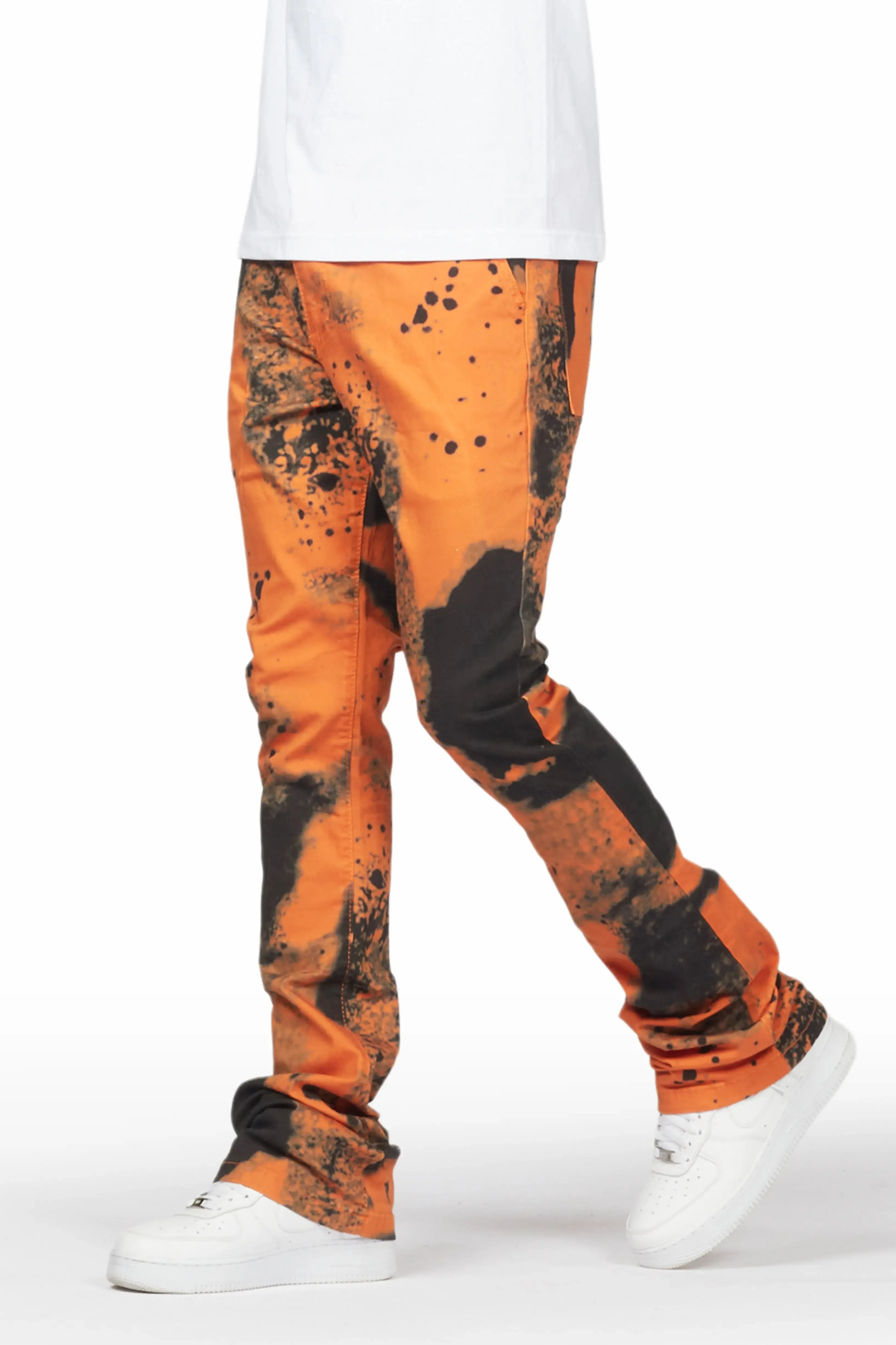 Alam Orange Stacked Flare Pant sold by Rockstar Original