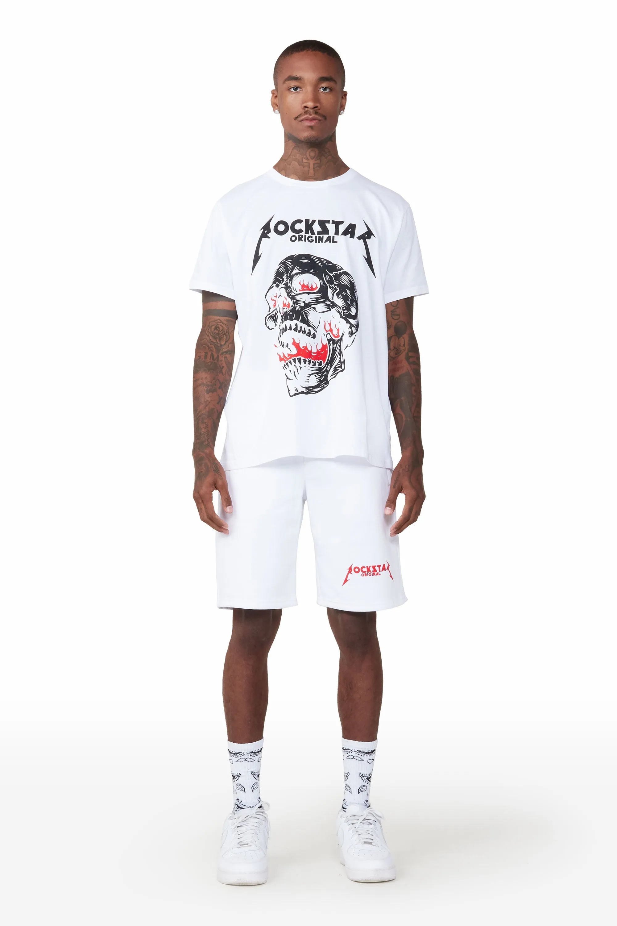 Wayan White T-Shirt Short Set sold by Rockstar Original product image thumbnail 2