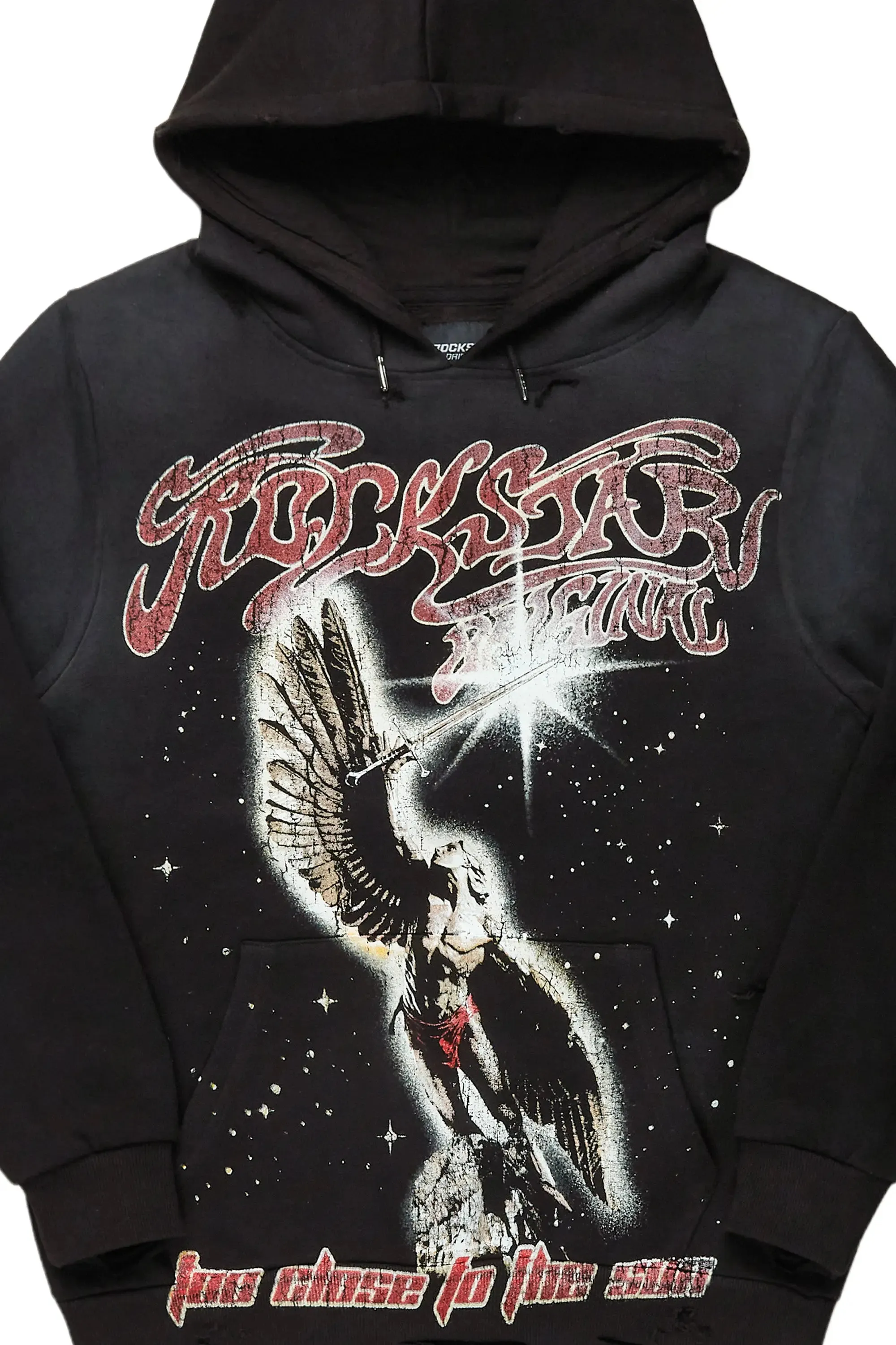 Adohi Black Distressed Graphic Hoodie sold by Rockstar Original product image thumbnail 5