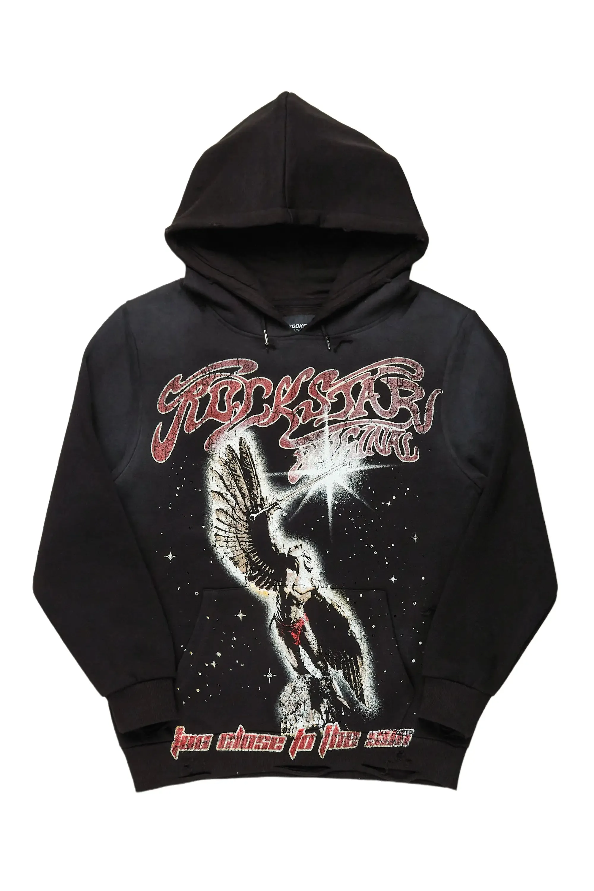 Adohi Black Distressed Graphic Hoodie sold by Rockstar Original