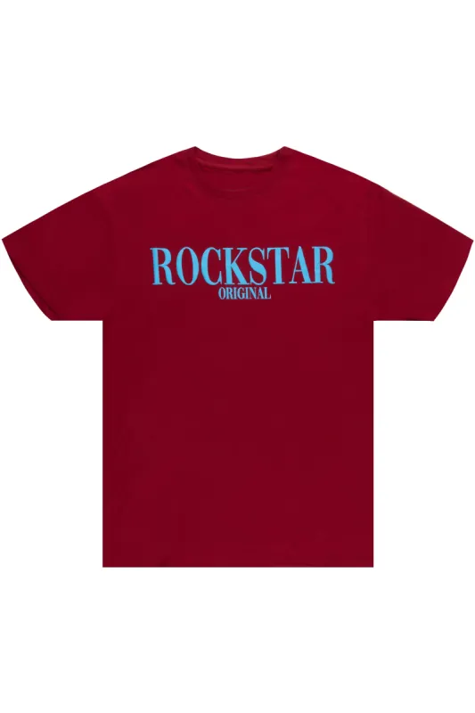 Octavio Printed T-Shirt-Maroon/Blue made by Rockstar Original