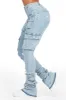Noor Light Wash Cargo Super Stacked Jean sold by Rockstar Original
