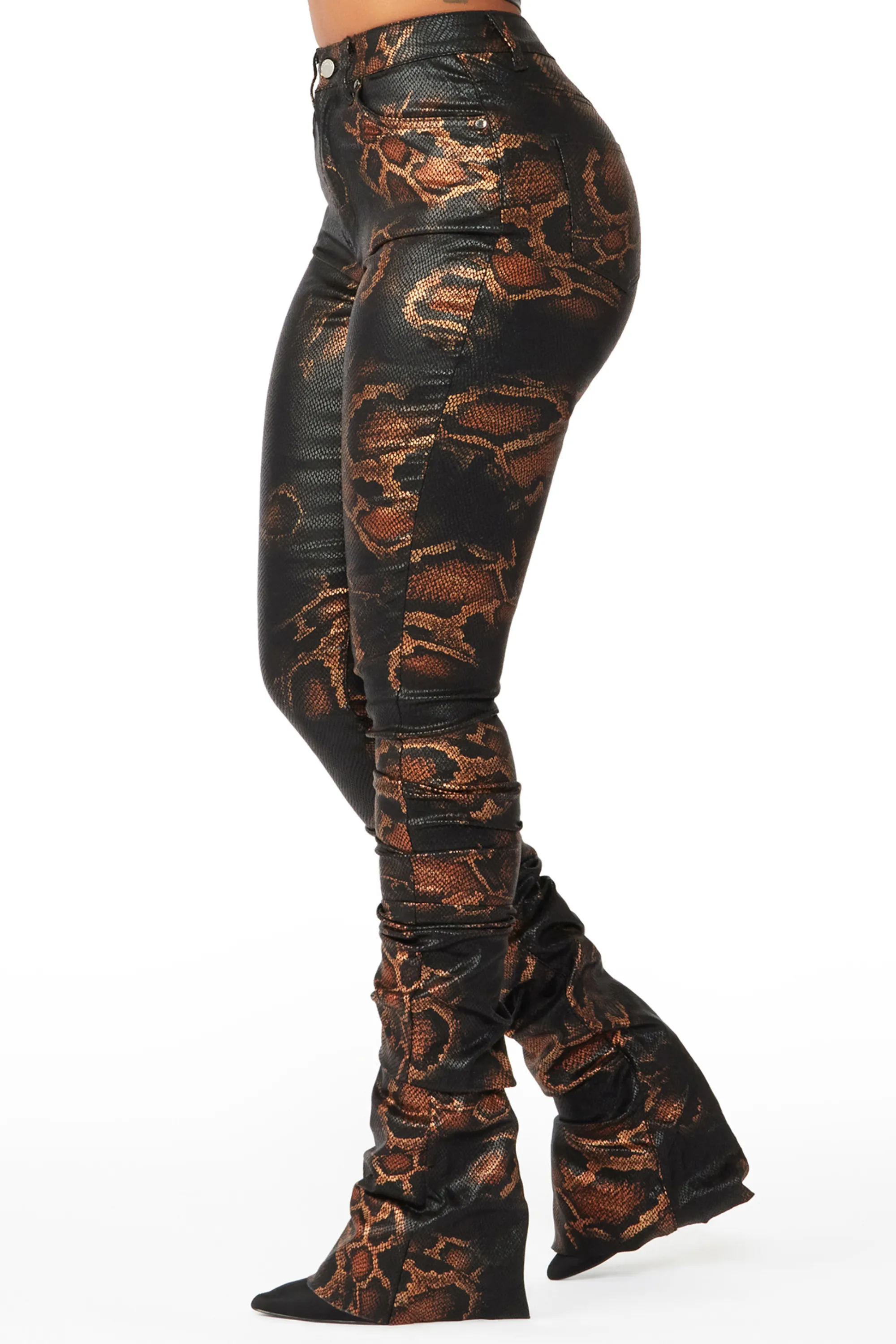 The Drama Snake PU Super Stacked Pant sold by Rockstar Original product image thumbnail 4