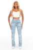 Noor Light Wash Cargo Super Stacked Jean sold by Rockstar Original