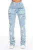 Noor Light Wash Cargo Super Stacked Jean sold by Rockstar Original