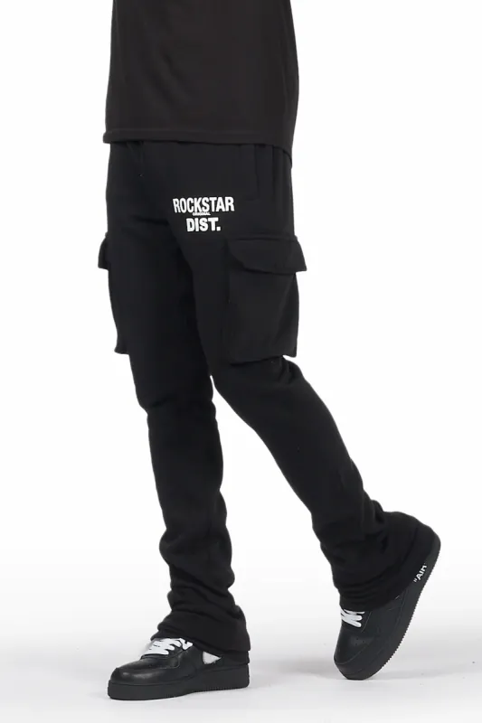 Alpine Black Stacked Flare Cargo Pant sold by Rockstar Original