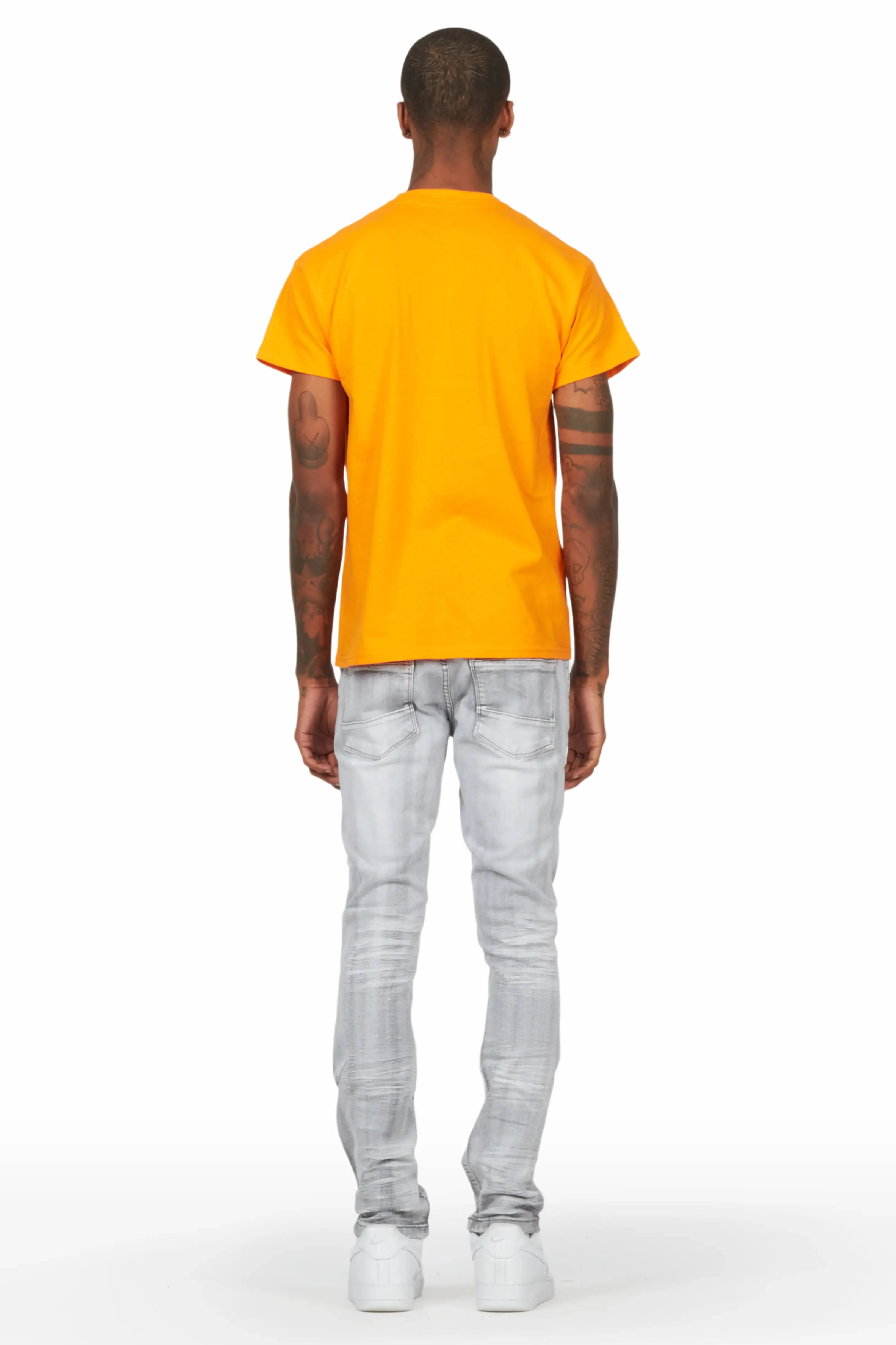 Gaines Light Grey Ripped Slim Straight Jean sold by Rockstar Original product image thumbnail 5