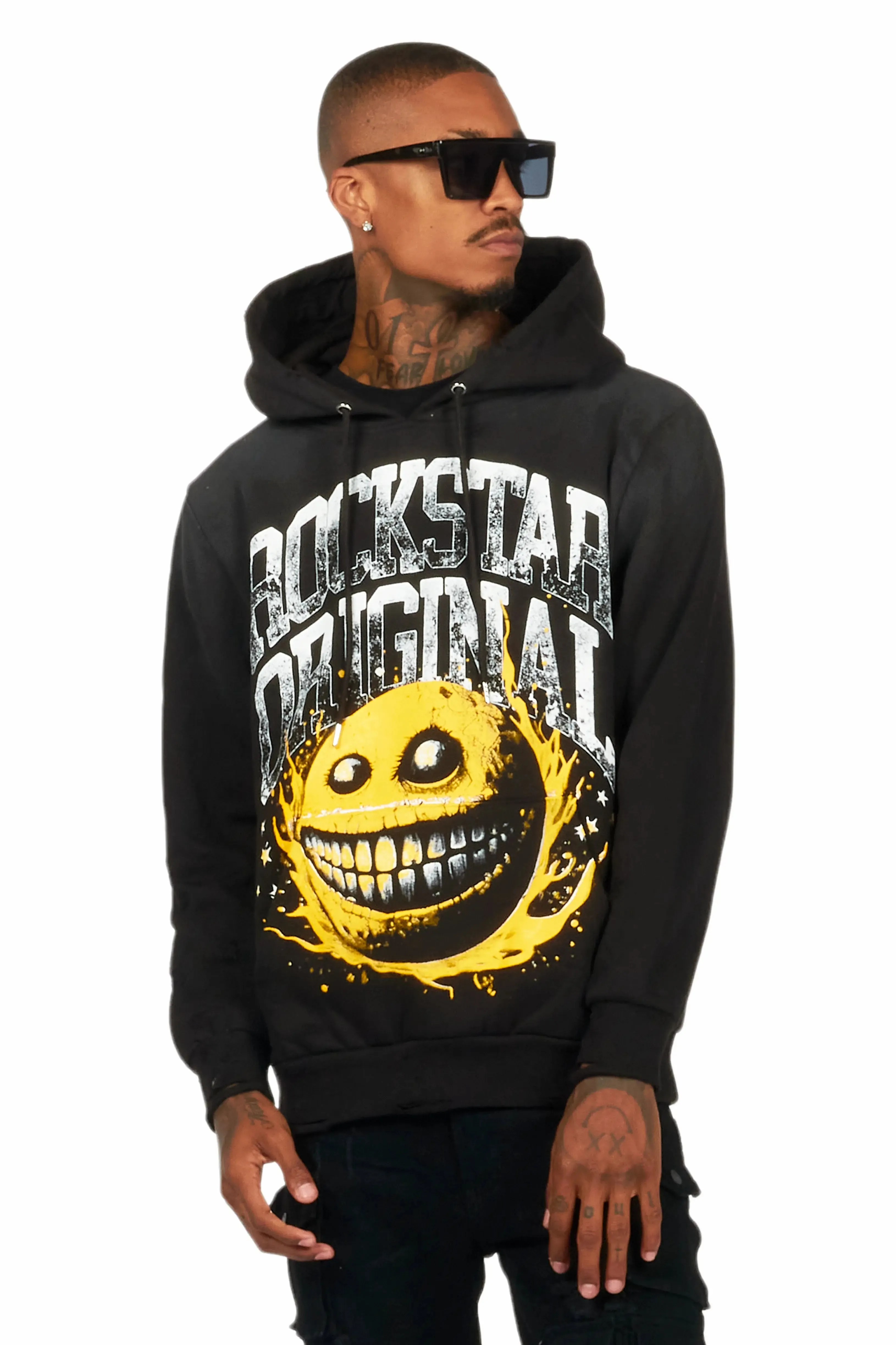 Chuffed Black Graphic Hoodie sold by Rockstar Original product image thumbnail 4