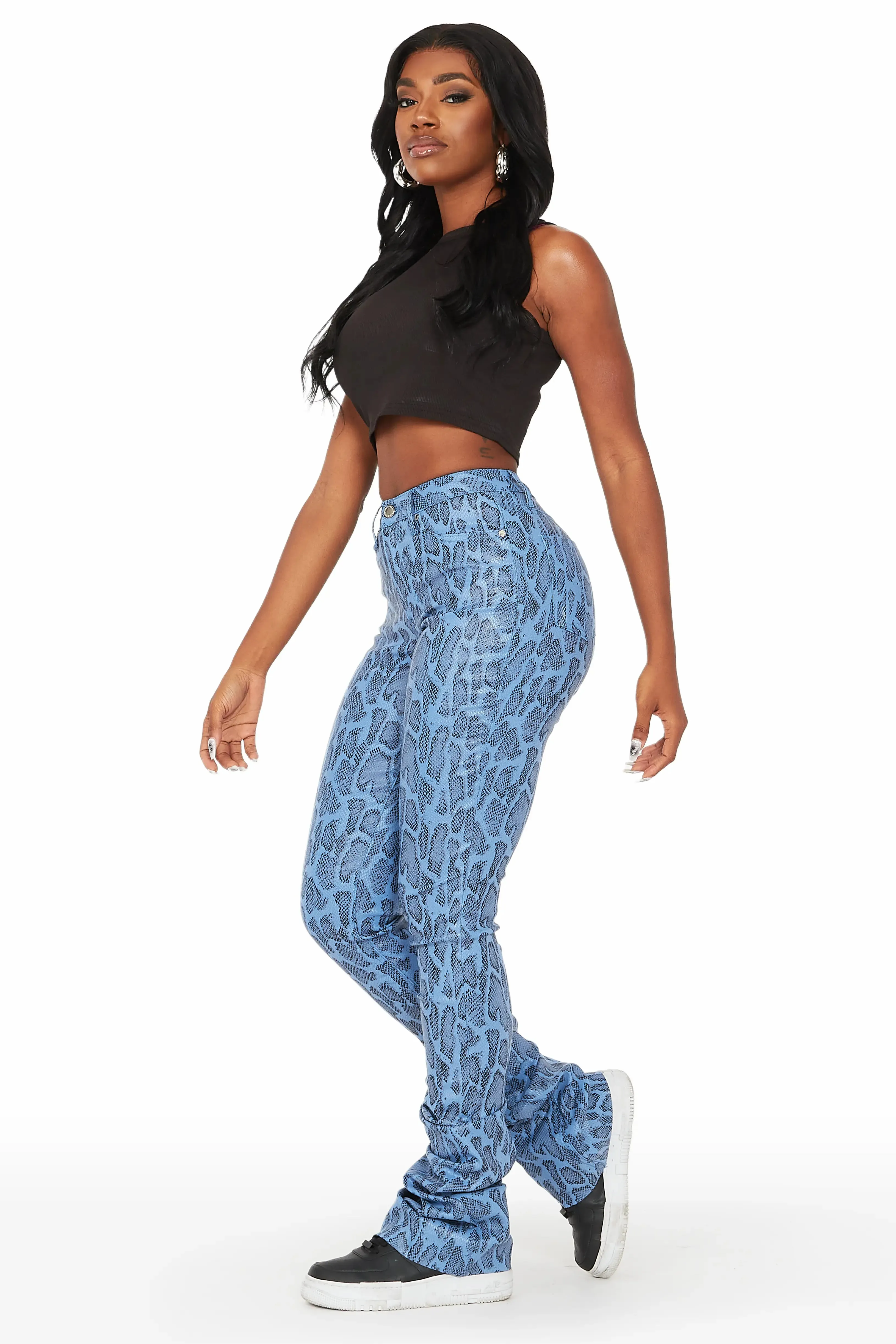 Neriah Blue Snake Super Stacked Pant sold by Rockstar Original product image thumbnail 3